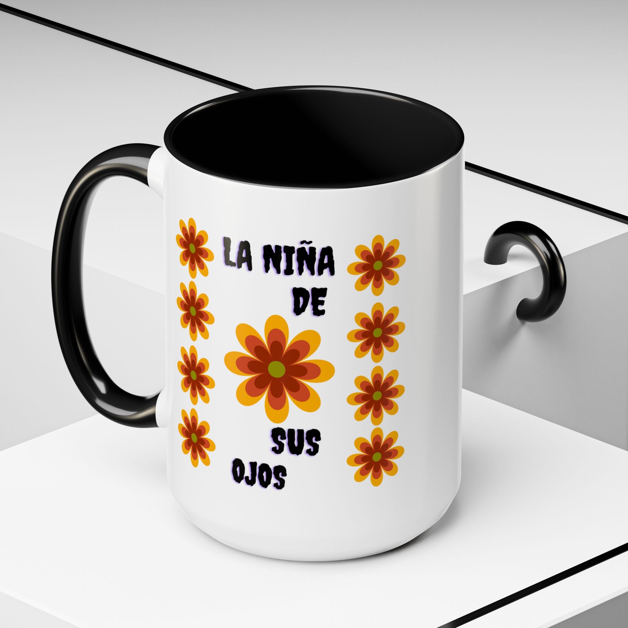 Bright Floral Accent Coffee Mug for Gifts, Home Decor, Coffee Lovers, Spanish Quote, Perfect for Special Occasions