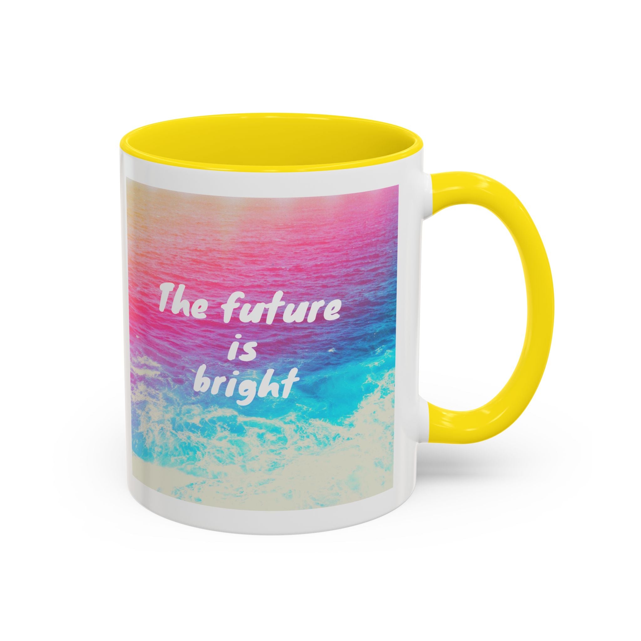 Ocean Background Future Is Bright Accent Coffee Mug (11, 15oz)