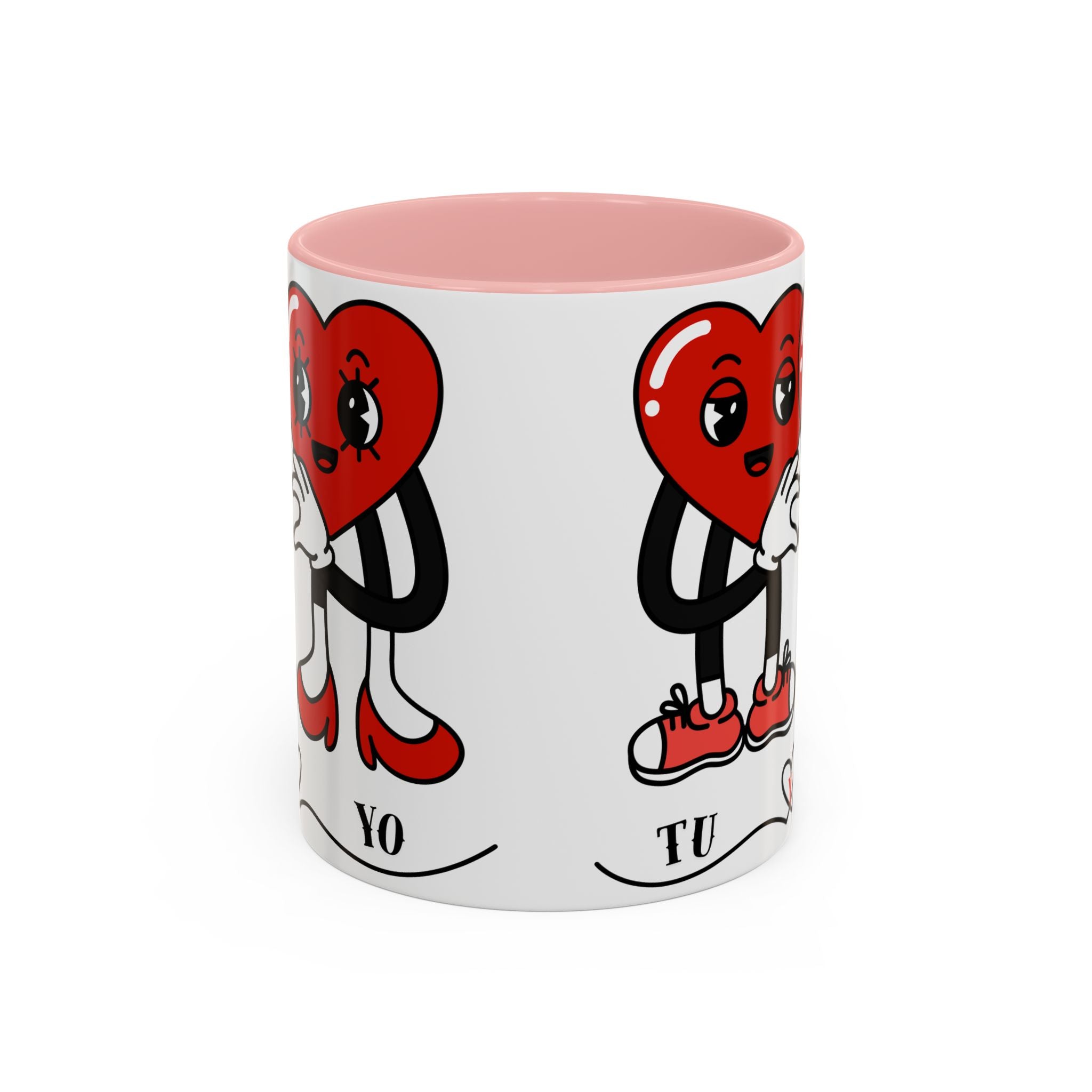 Valentine Heart Couple Coffee Mug – "Tu y Yo" Cute Romantic Accent Mug