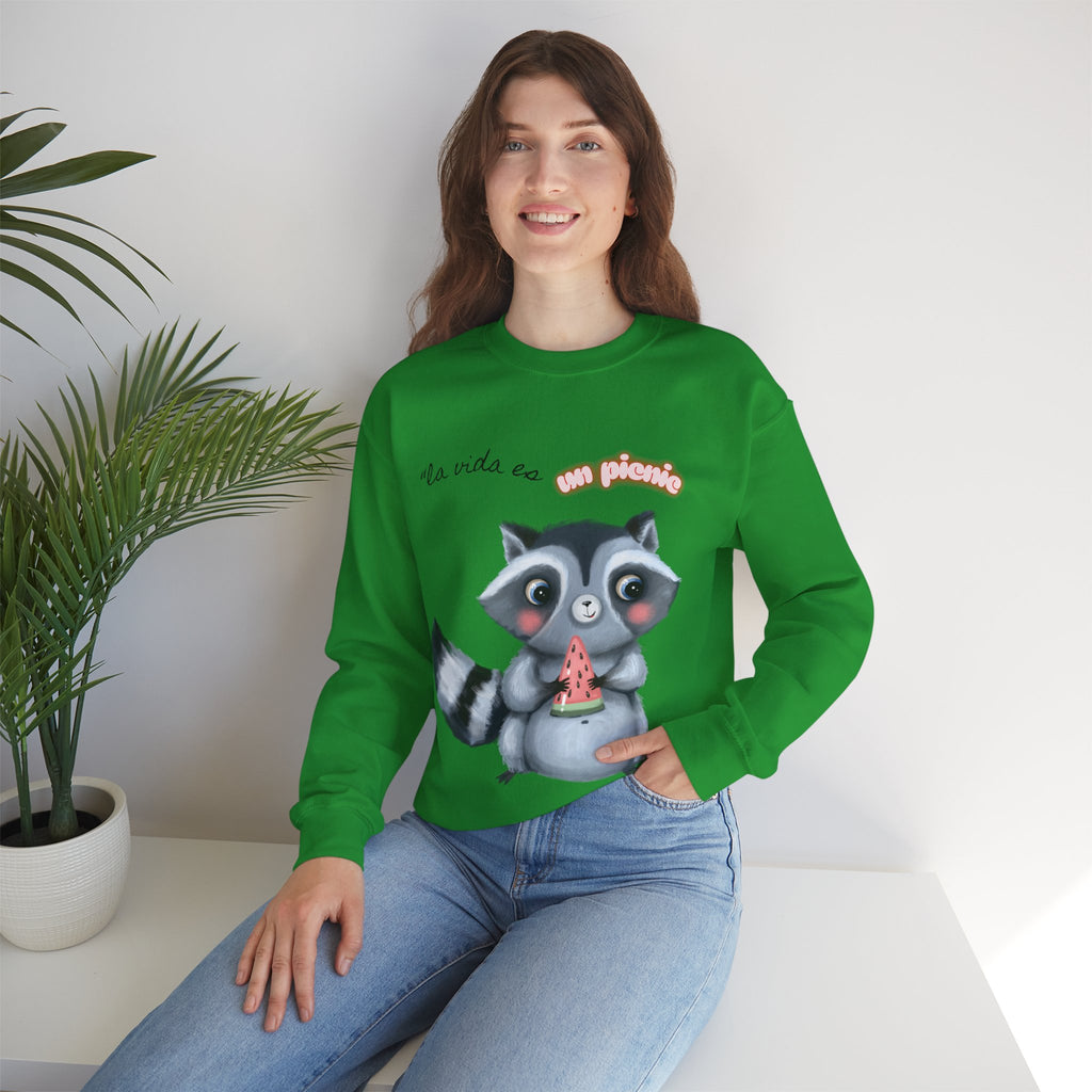 Cute Raccoon Sweatshirt, Cozy Fall Apparel, Gift for Animal Lovers, Cute Crewneck for Kids and Adults, Sweatshirt for Birthdays, Party Wear
