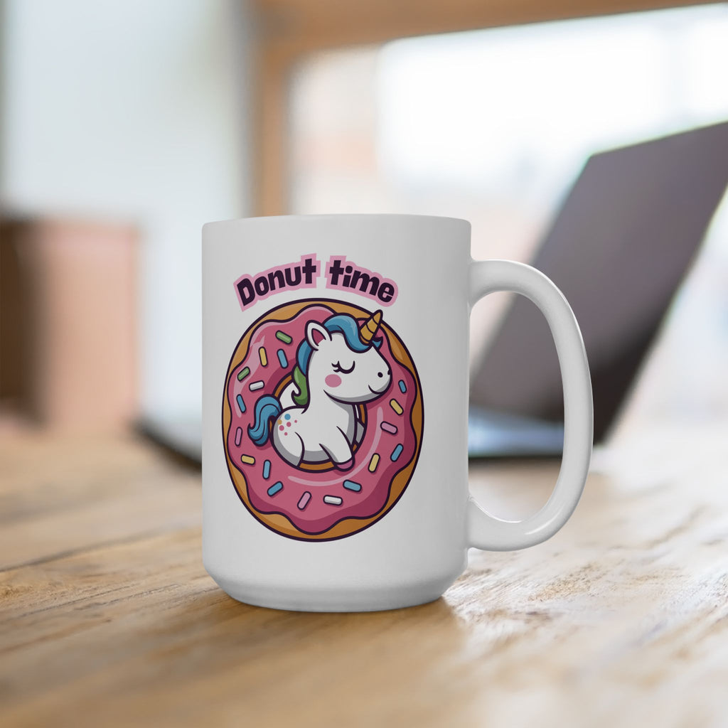 Whimsical Unicorn Donut Ceramic Mug | Fun Coffee Cup, Cute Gift, Office Mug, Birthday Present, Celebration Essential
