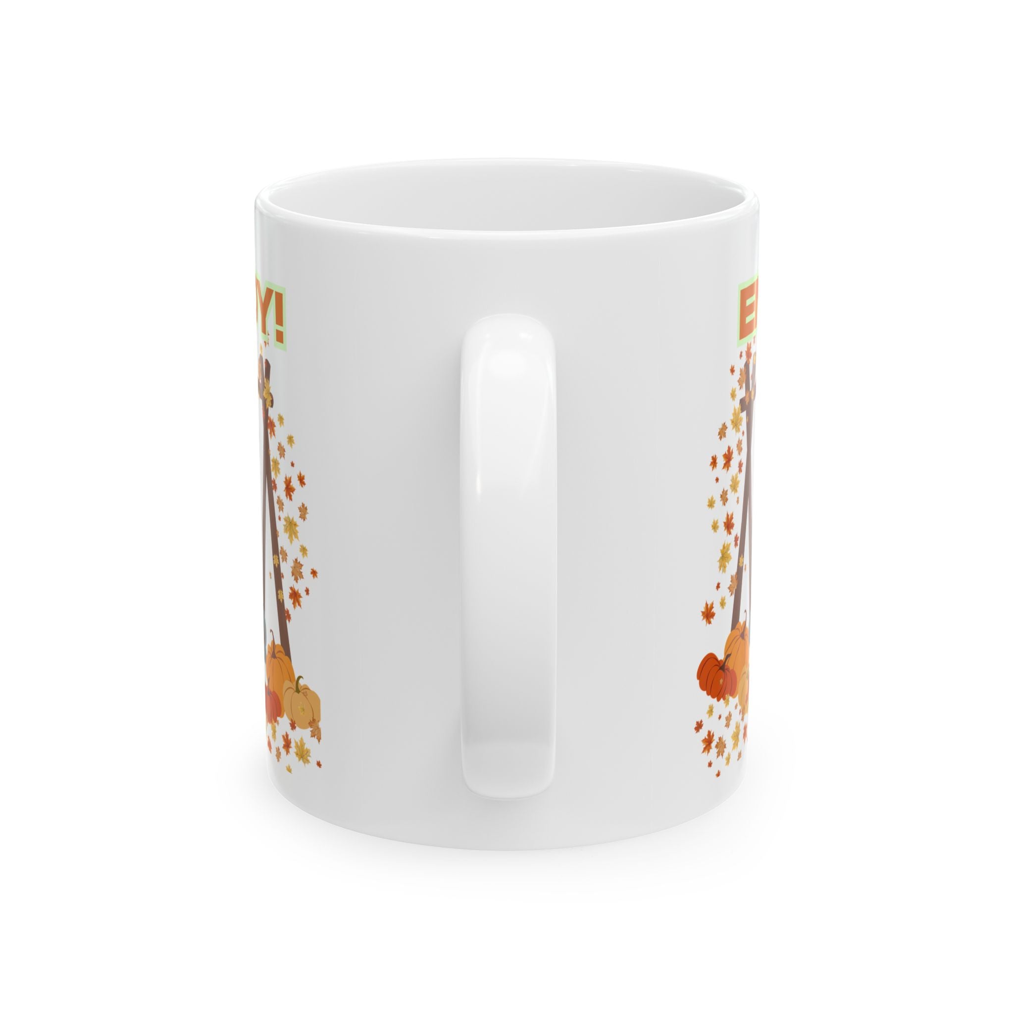Autumn Harvest Ceramic Mug - Enjoy Autumn, Fall Coffee Mug, Cozy Drinkware, Pumpkin Spice Lover, Seasonal Gift