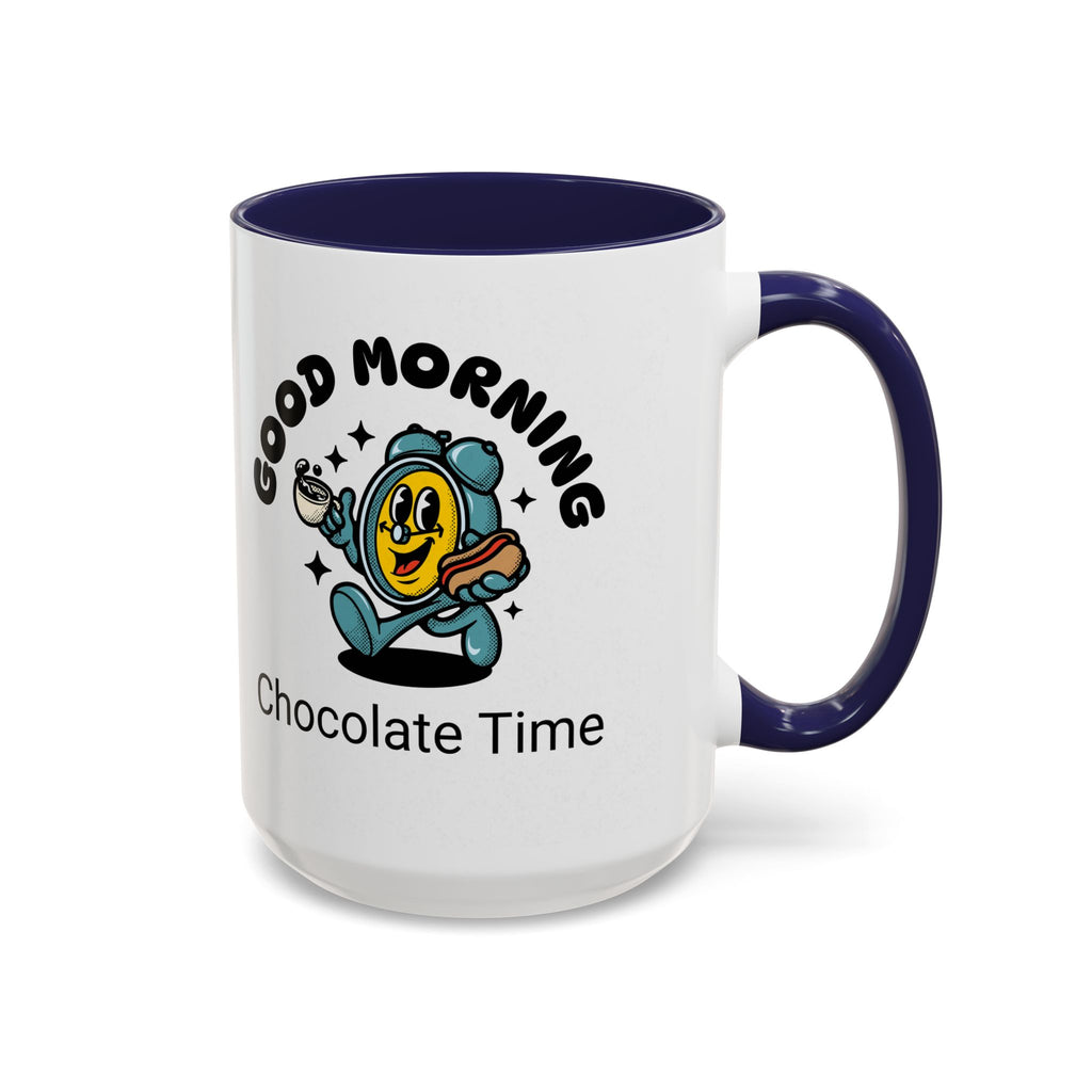 Cheerful Accent Coffee Mug, Good Morning Mug, Hot Beverage Cup, Chocolate Time Gift, Fun Kitchen Decor
