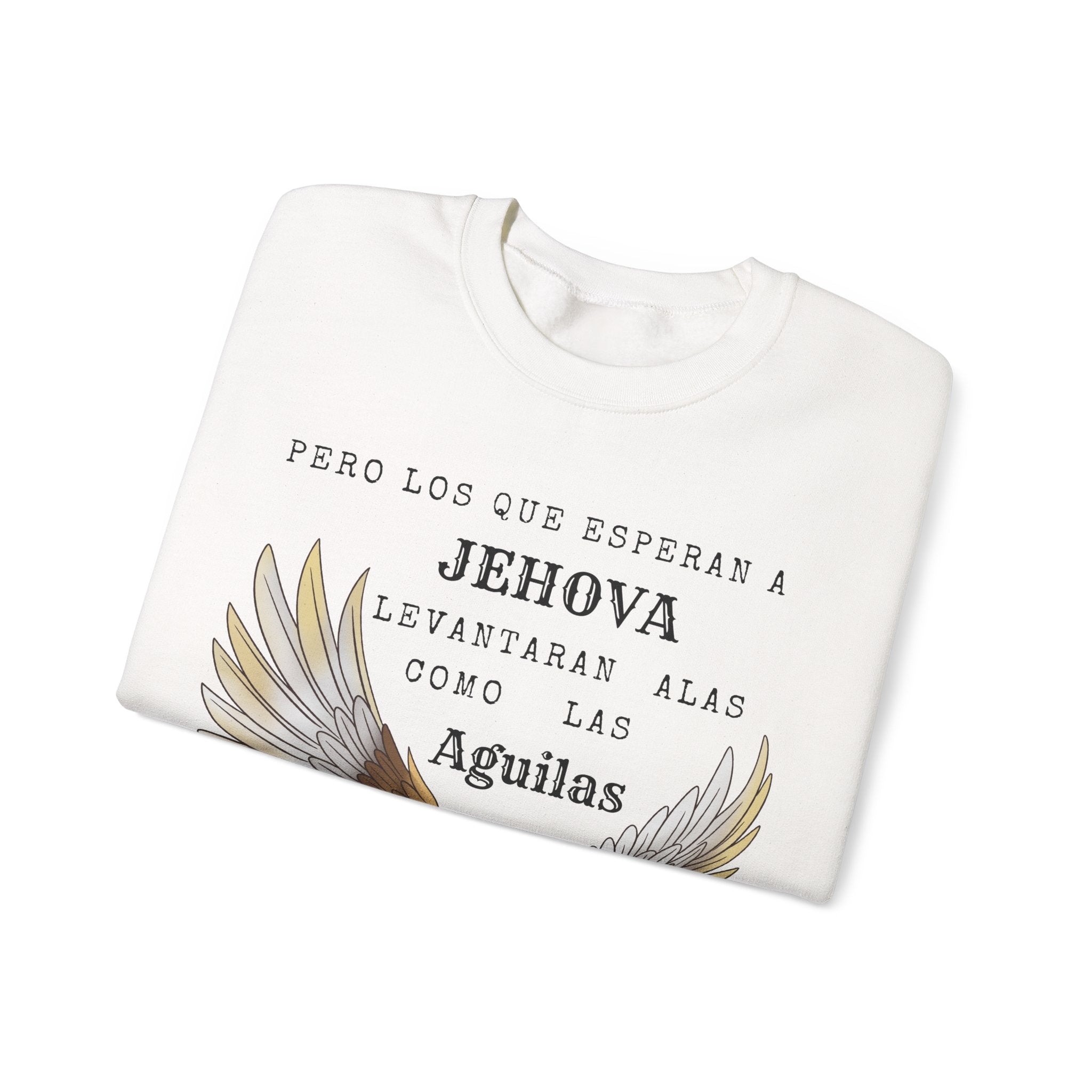 Isaías 40:31 Eagle Sweatshirt — "Pero los que esperan a Jehová" Spanish Christian Crewneck