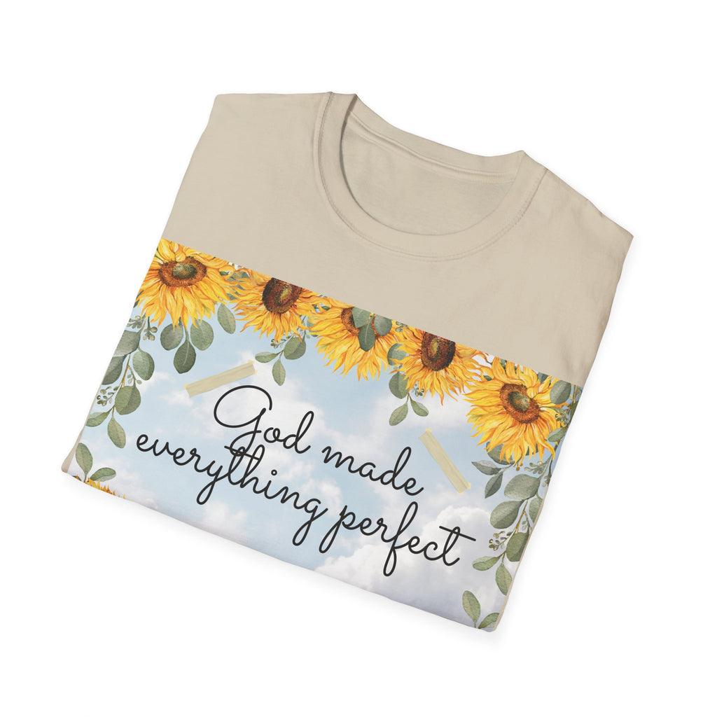 God Made Everything Perfect Sunflower T-Shirt, Inspirational Tee, Gift for Her, Positive Affirmation Apparel, Summer Style, [...]