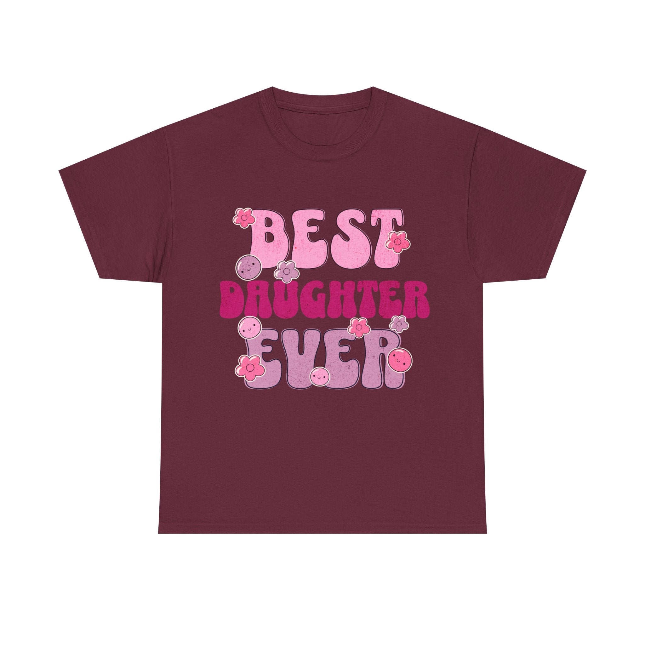 Best Daughter Ever T-Shirt — Cute Pink Retro Typography Tee for Daughters, Mother's Day Gift