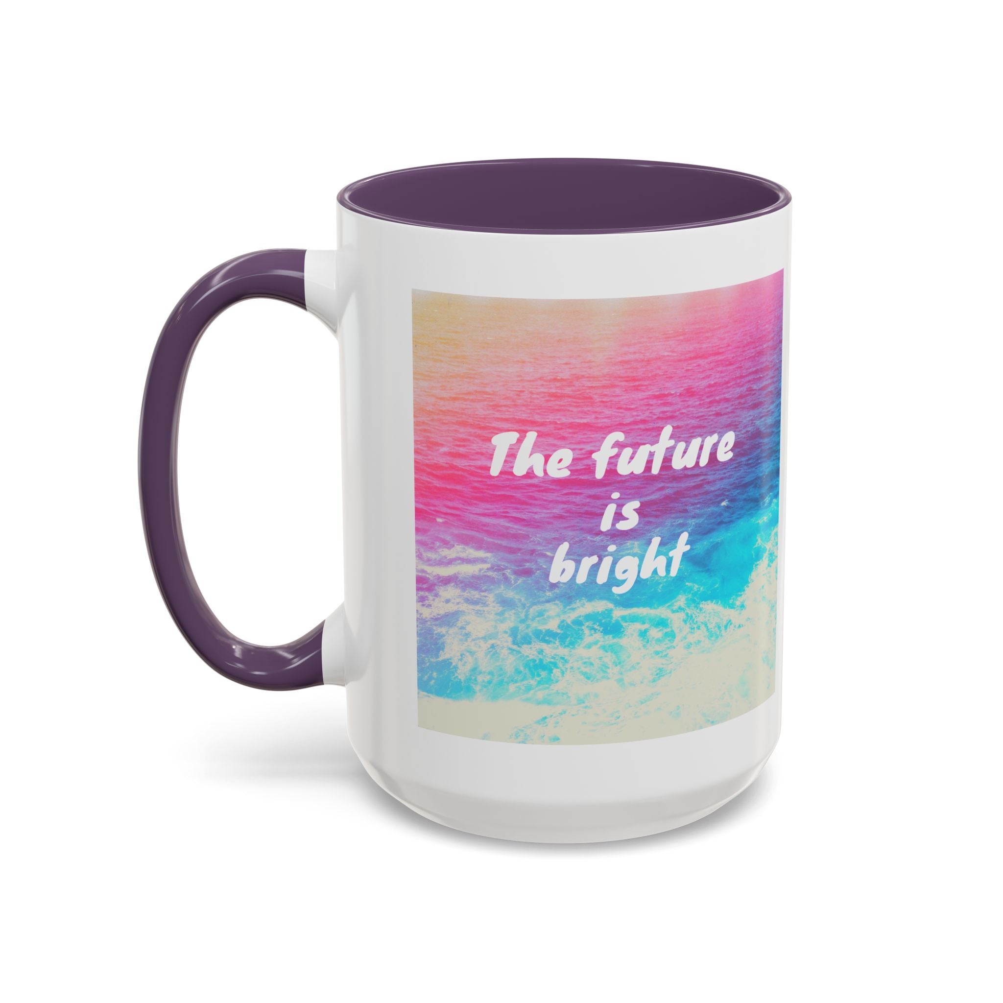 Ocean Background Future Is Bright Accent Coffee Mug (11, 15oz)
