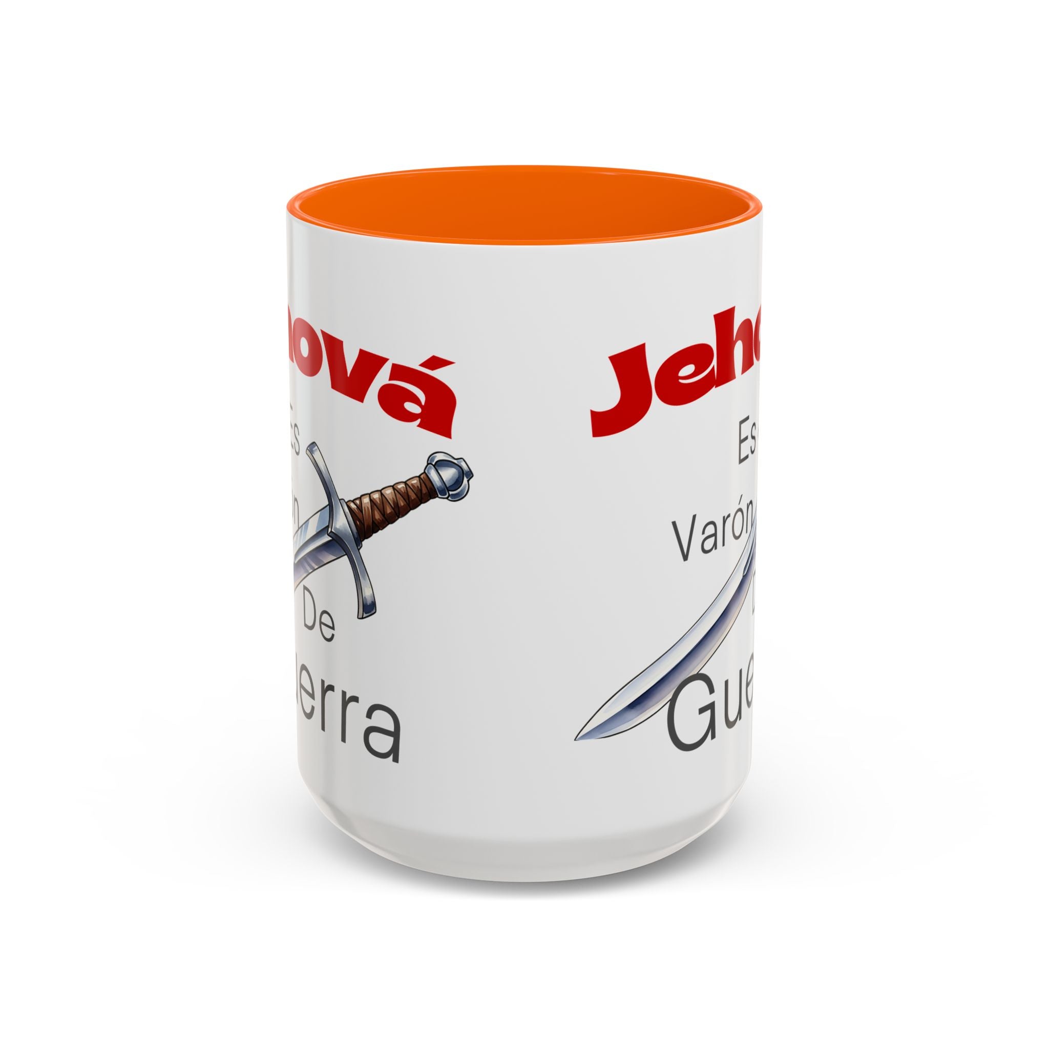 Jehovah Es Varón de Guerra Coffee Mug — Spanish Faith Sword Accent Mug (11/15oz)