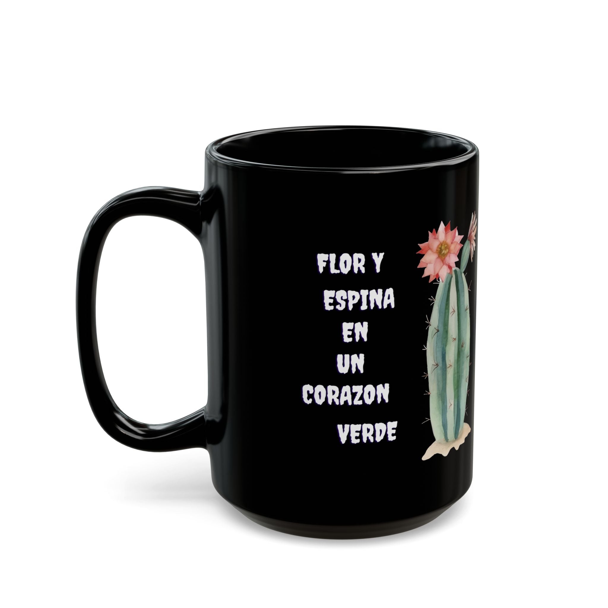 Cactus Love Black Mug - Perfect Gift for Plant Lovers, Home Decor, Coffee Lovers, Minimalist Style, Fun Quotes
