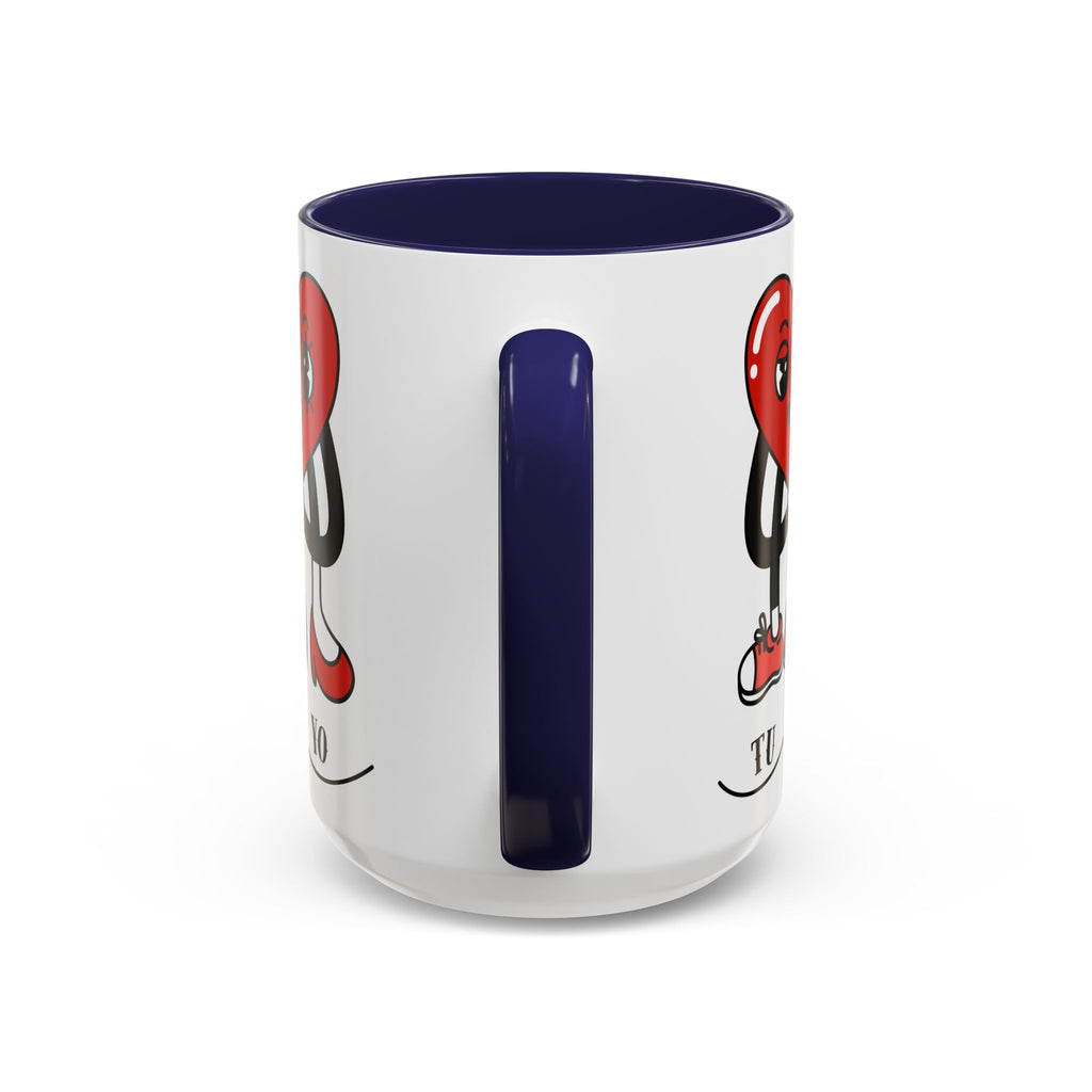 Valentine Heart Couple Coffee Mug – "Tu y Yo" Cute Romantic Accent Mug