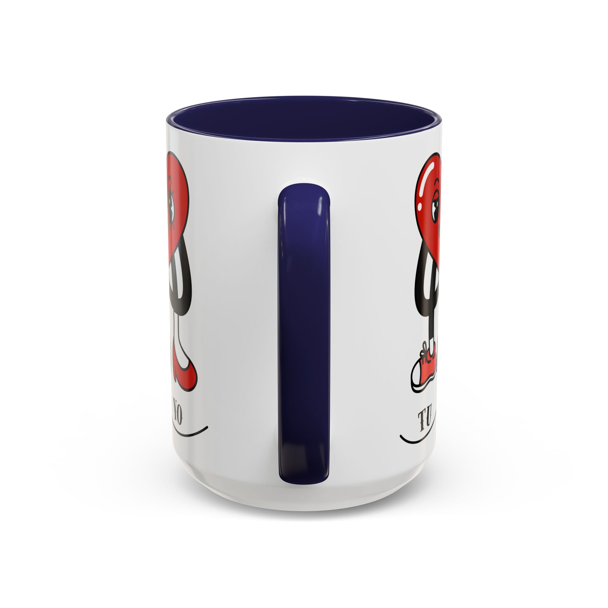 Valentine Heart Couple Coffee Mug – "Tu y Yo" Cute Romantic Accent Mug