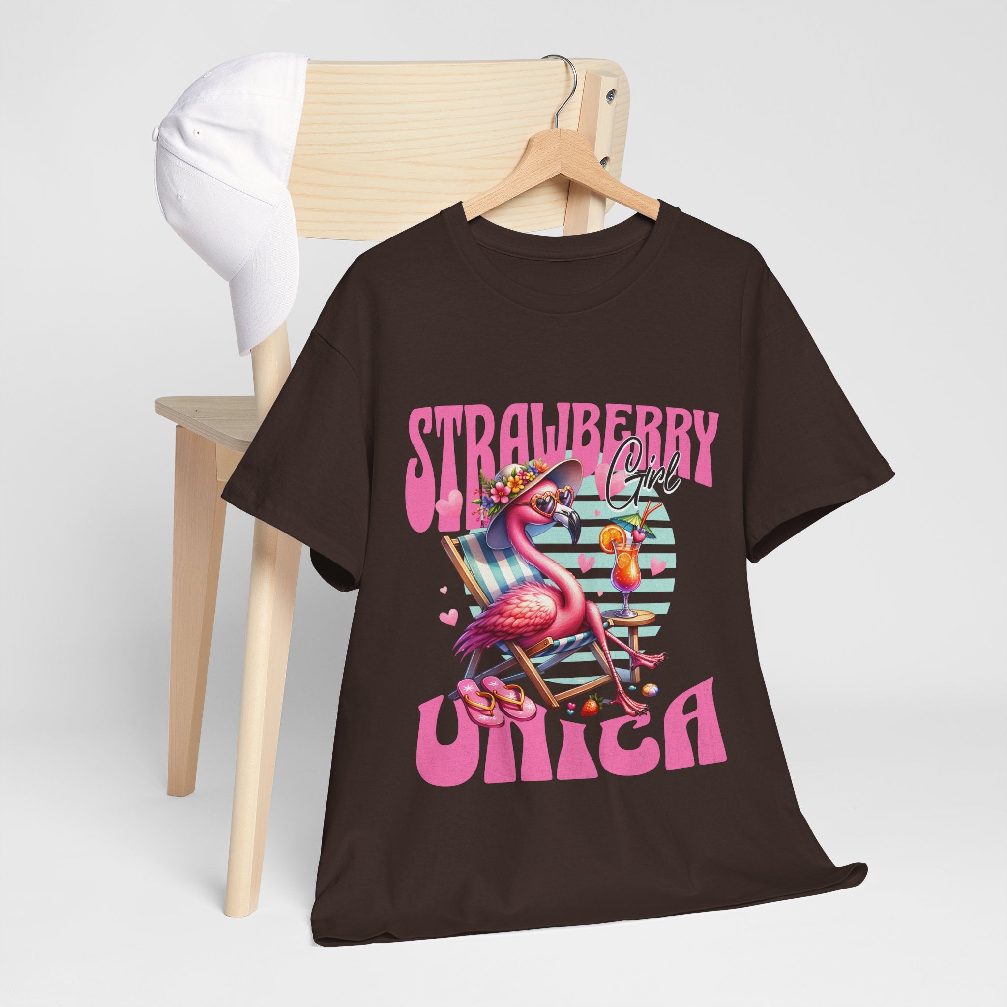 Strawberry Girl Unisex Heavy Cotton Tee - Summer Vibes T-Shirt