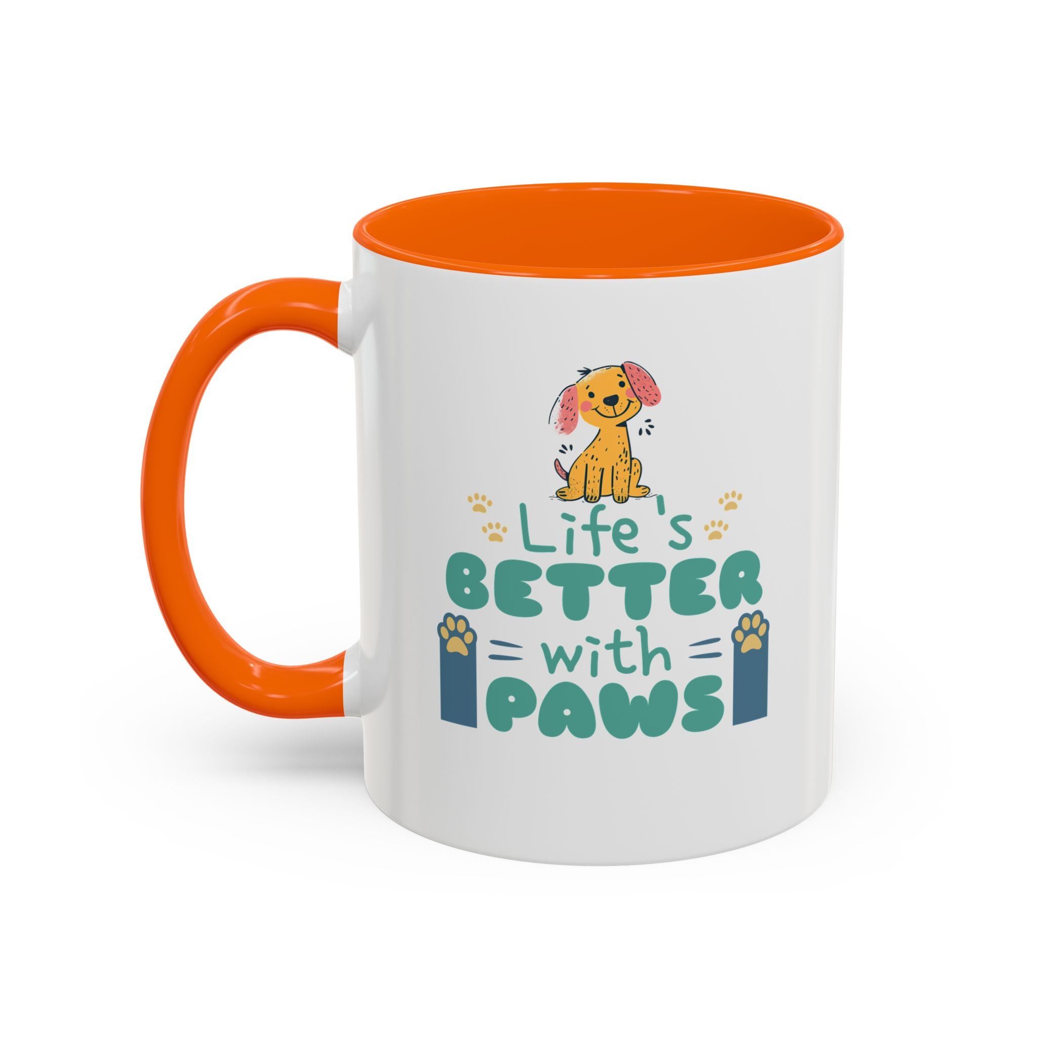Life's Better with Paws Mug - Pet Lover's Coffee Cup, Dog Themed Gift, Animal Lover Present, Cute Ceramic Mug, Fun Pet Owner Gift