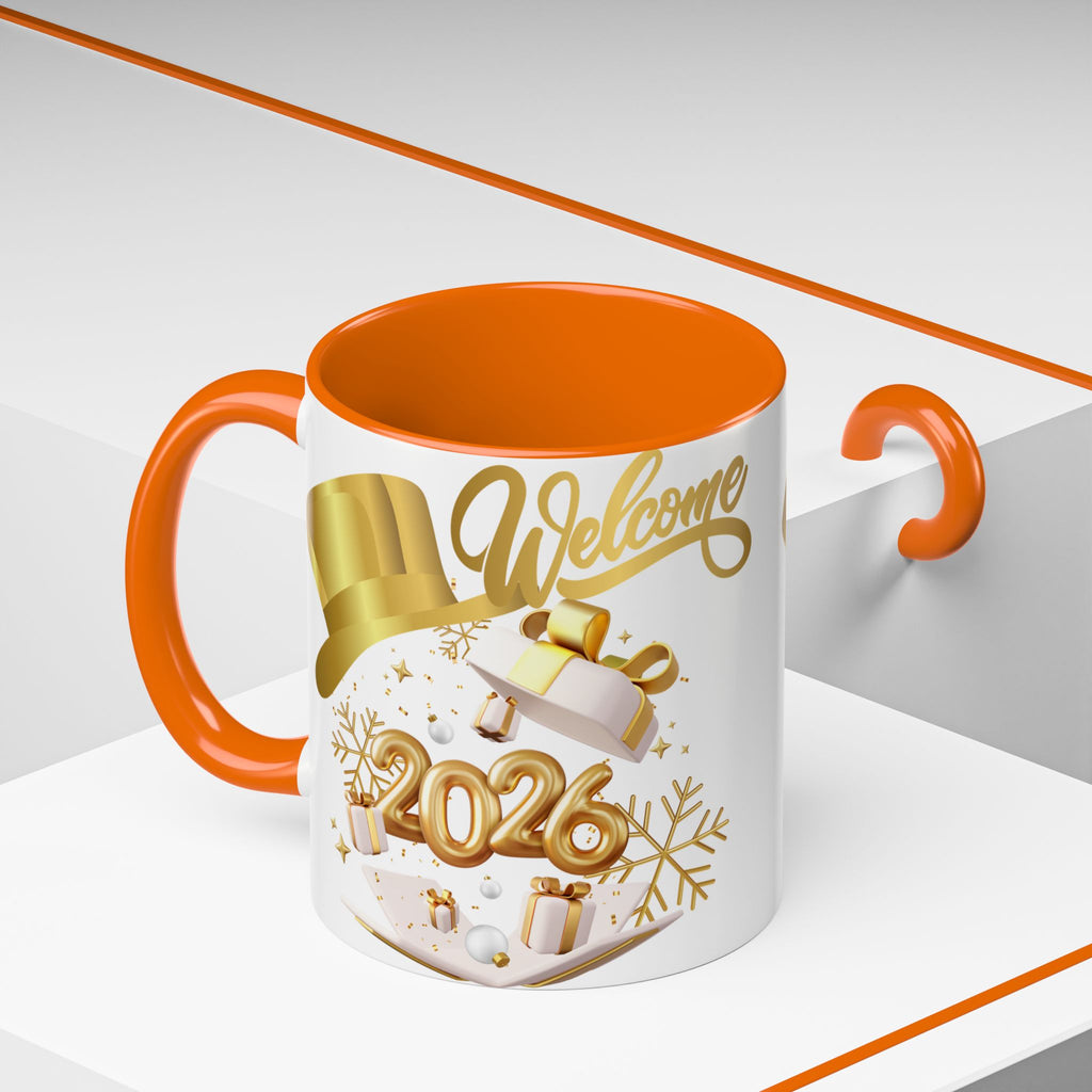 2026 New Year Coffee Mug — "Welcome 2026" Gold Celebration Accent Mug