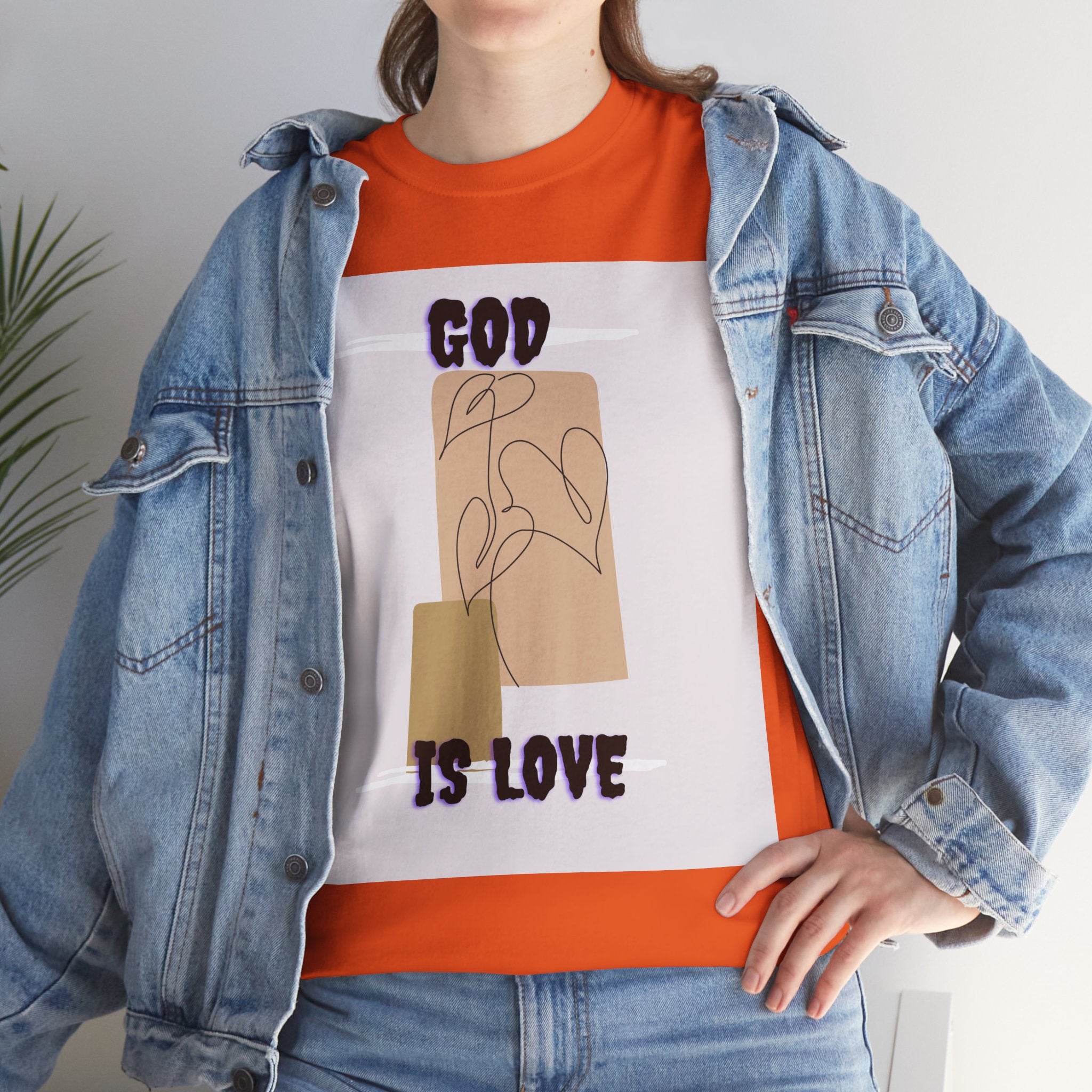 God Is Love Unisex Heavy Cotton Tee, Inspirational T-Shirt, Faith-Based Apparel, Christian Gift, Everyday Wear