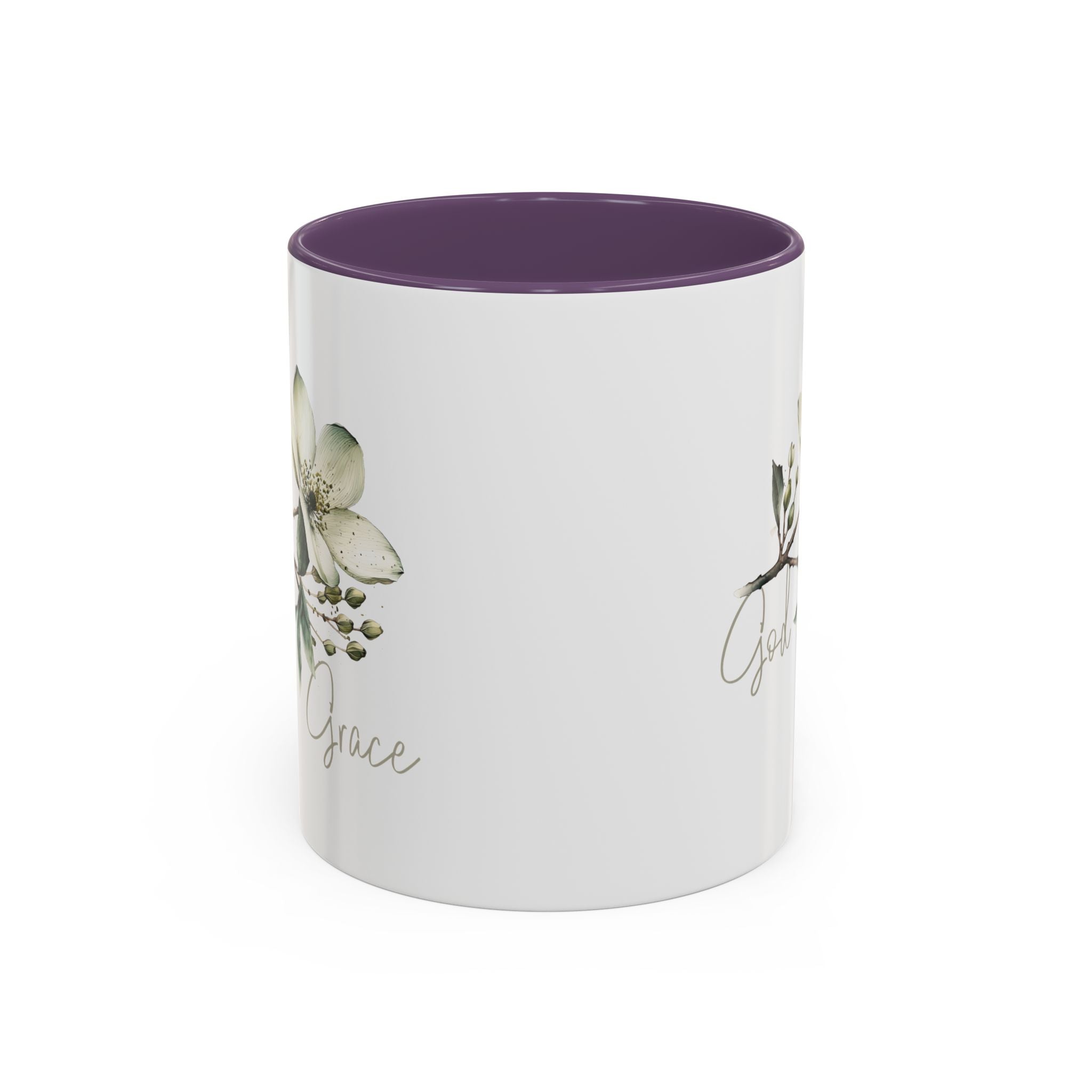 Floral Accent Coffee Mug | God Grace Gift, Nature-Inspired Tea Cup, Inspirational Drinkware for Home, Office, Mother's Day