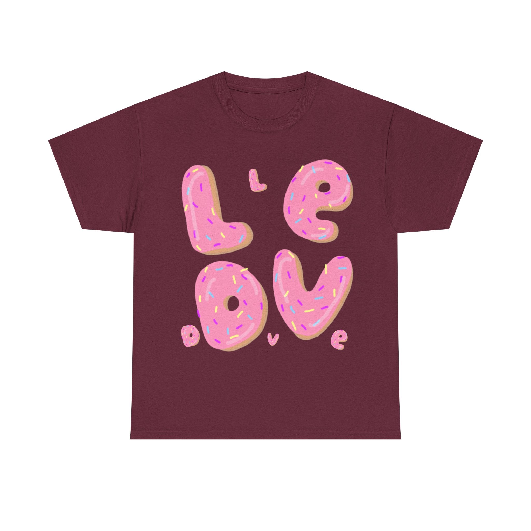 Sweet Love Donut Tee - Unisex Heavy Cotton T-Shirt for Foodies and Fun-Lovers