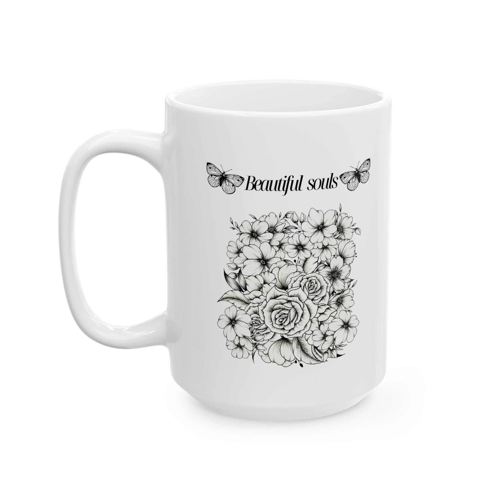 Elegant Butterfly Floral Ceramic Mug - Perfect Gift for Tea Lovers, Home Decor, Coffee Enthusiasts, Mother's Day, Birthday