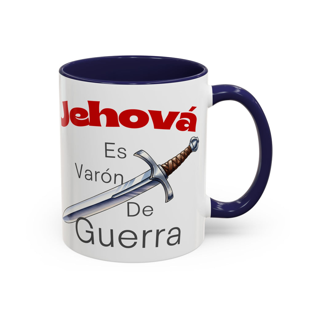 Jehovah Es Varón de Guerra Coffee Mug — Spanish Faith Sword Accent Mug (11/15oz)