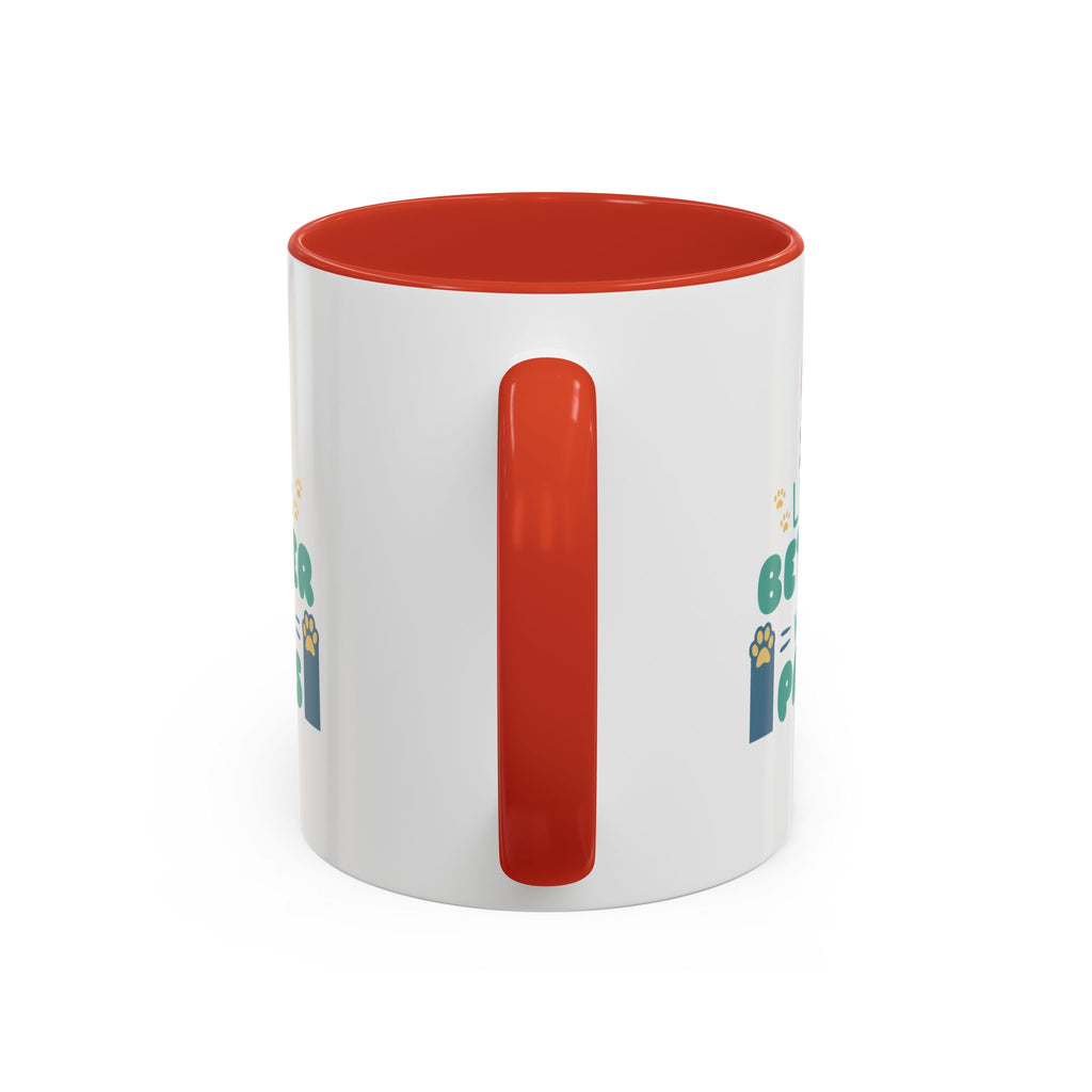 Life's Better with Paws Mug - Pet Lover's Coffee Cup, Dog Themed Gift, Animal Lover Present, Cute Ceramic Mug, Fun Pet Owner Gift