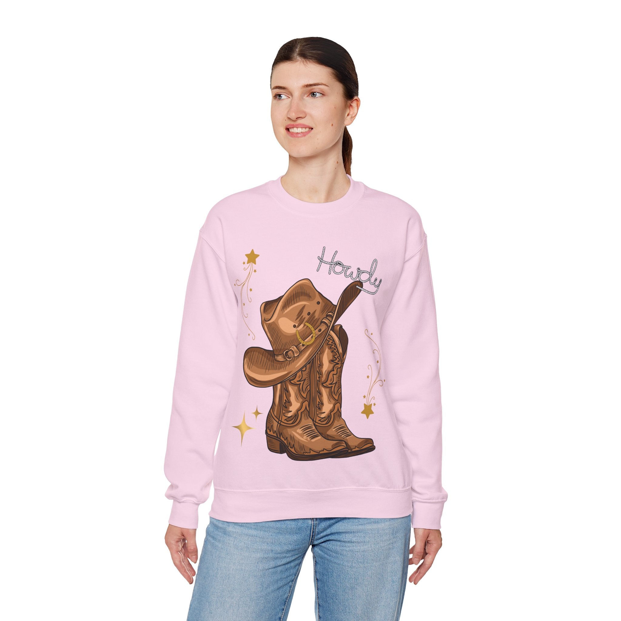 Howdy Cowboy Crewneck Sweatshirt | Unisex Sweatshirt, Western Apparel, Fall Fashion, Gift for Him/Her, Casual Wear