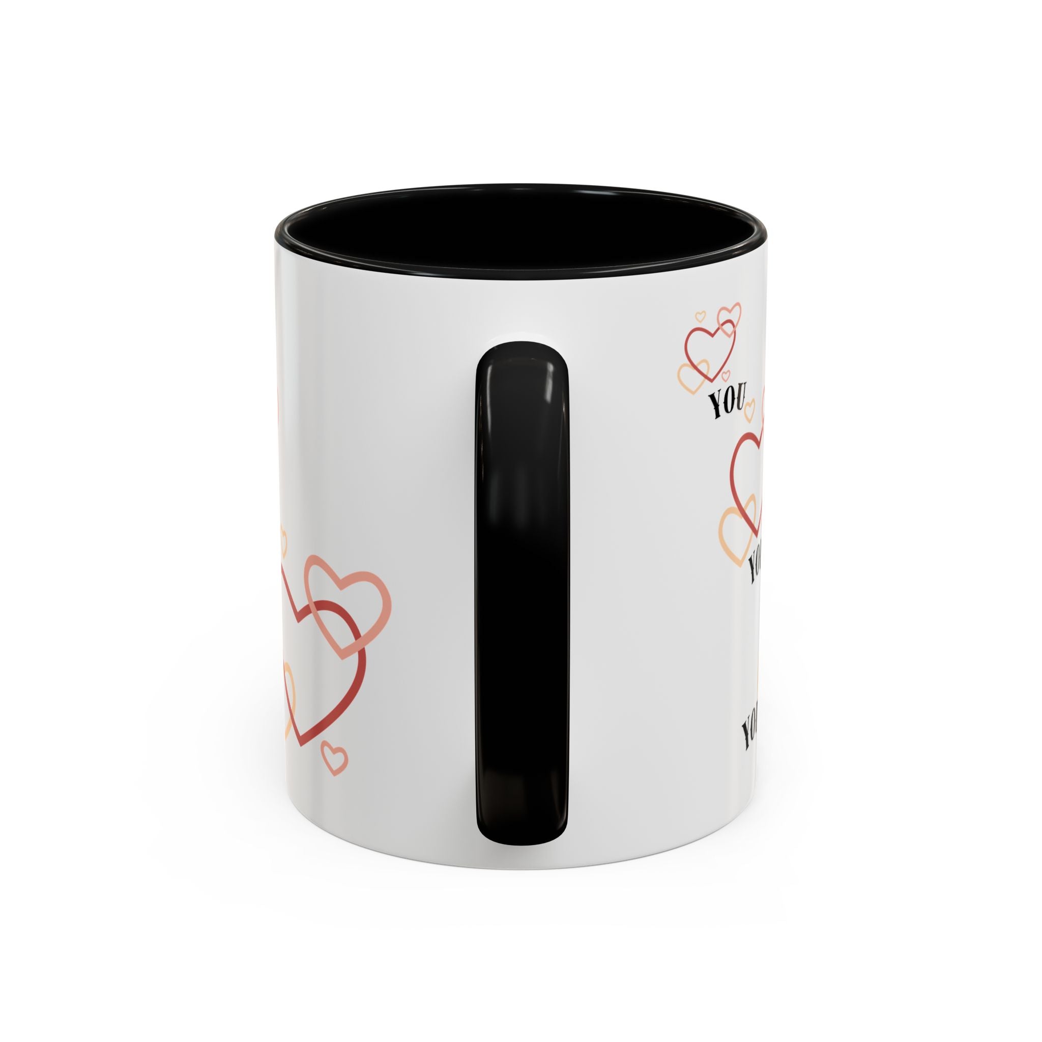 Love You Accent Coffee Mug, Valentine's Day Gift, Heart Mug, Cute Coffee Cup, Romantic Beverage Container
