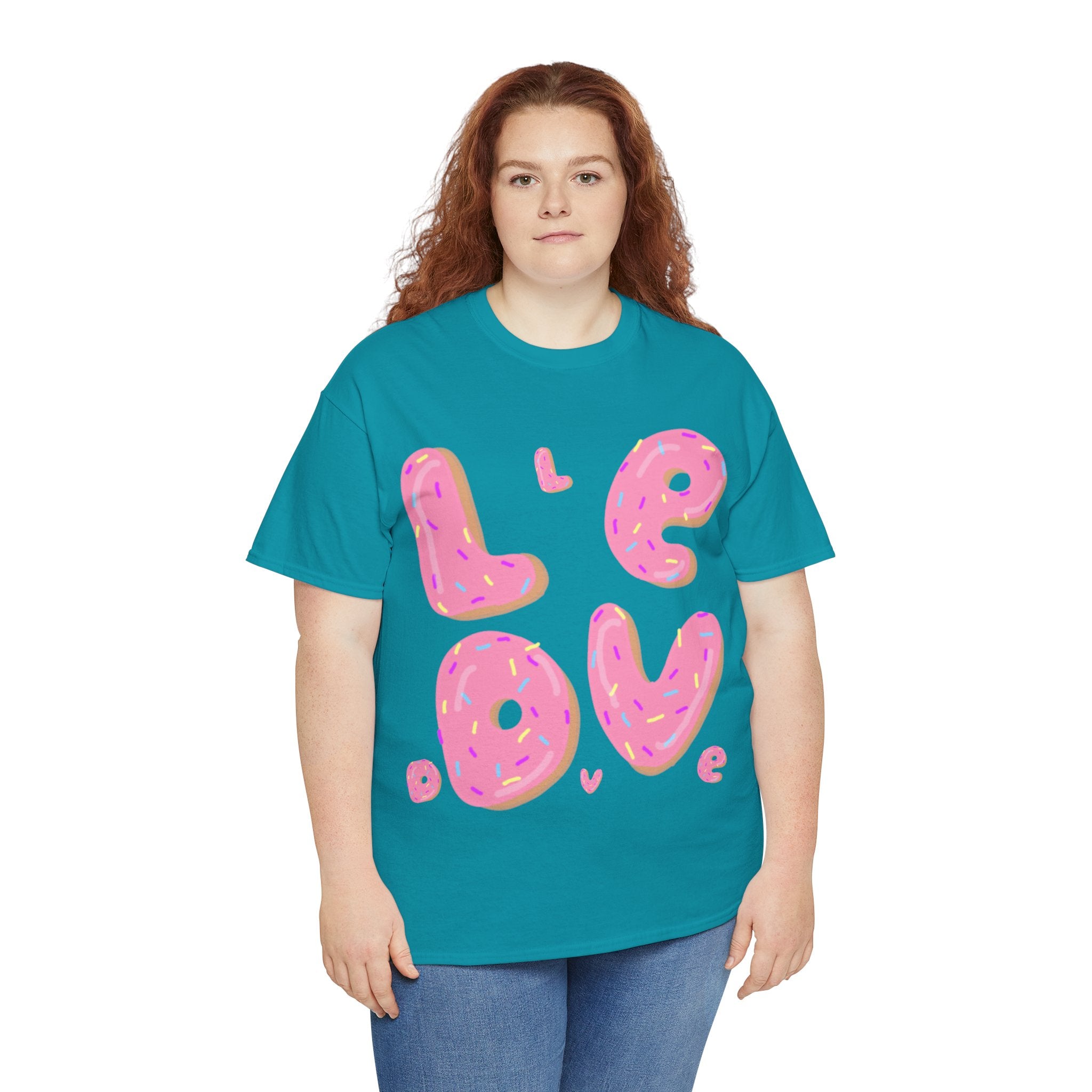 Sweet Love Donut Tee - Unisex Heavy Cotton T-Shirt for Foodies and Fun-Lovers