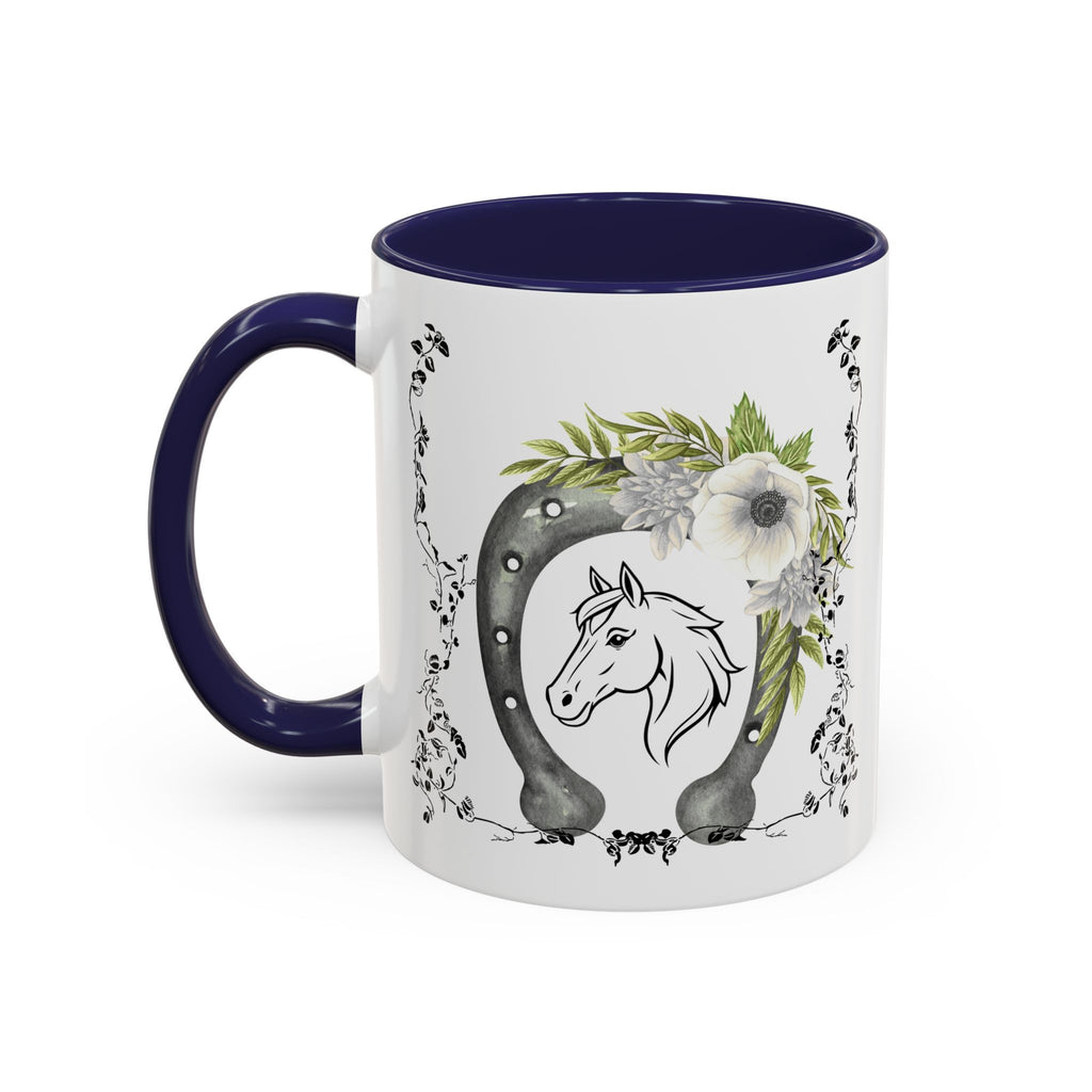 Personalized Floral Horseshoe Mug - Unique Gift for Horse Lovers, Cowgirl Theme, Farmhouse Decor, Wedding Favors, Custom Name Mug