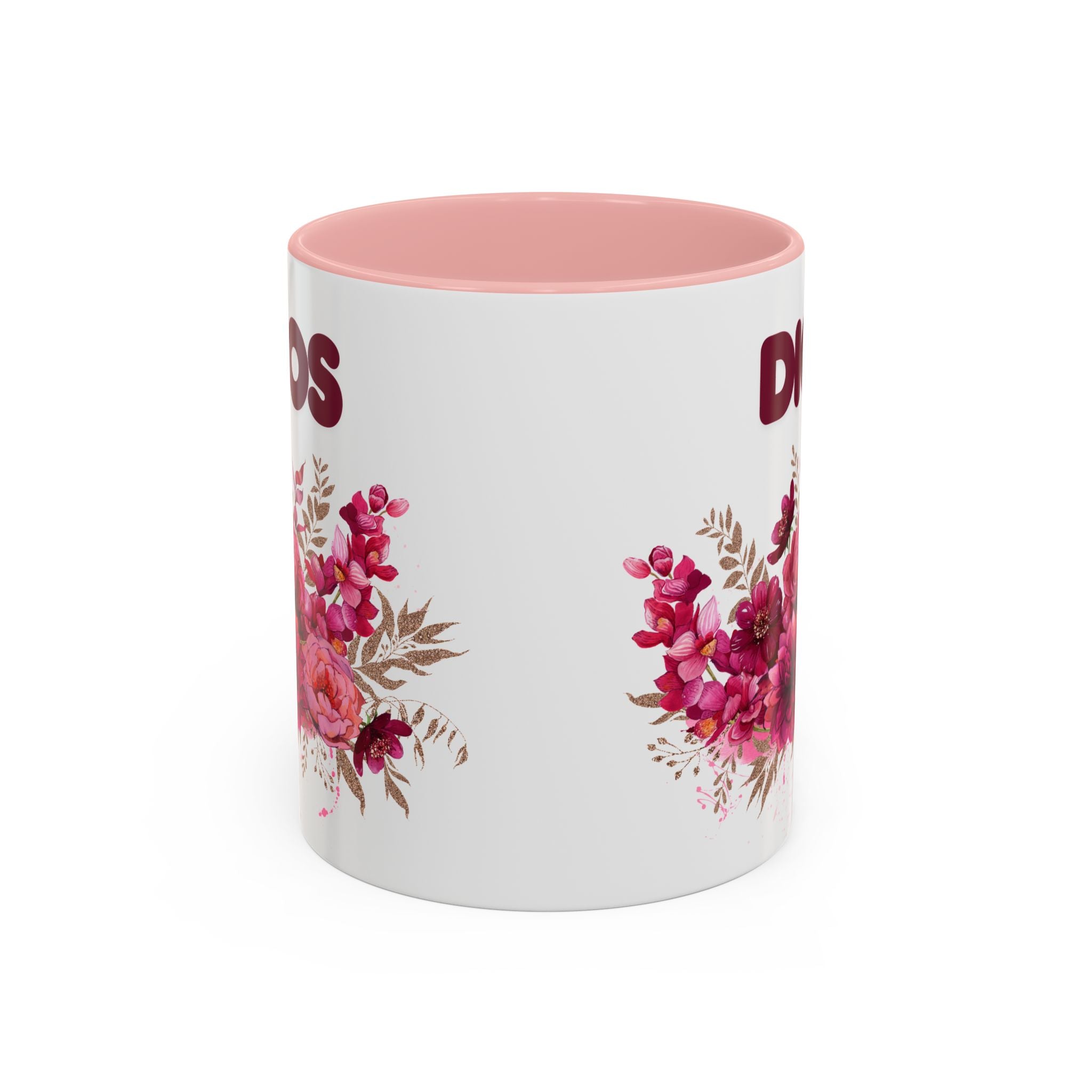 Dios Floral Accent Coffee Mug — 11/15oz Inspirational Christian Tea Cup