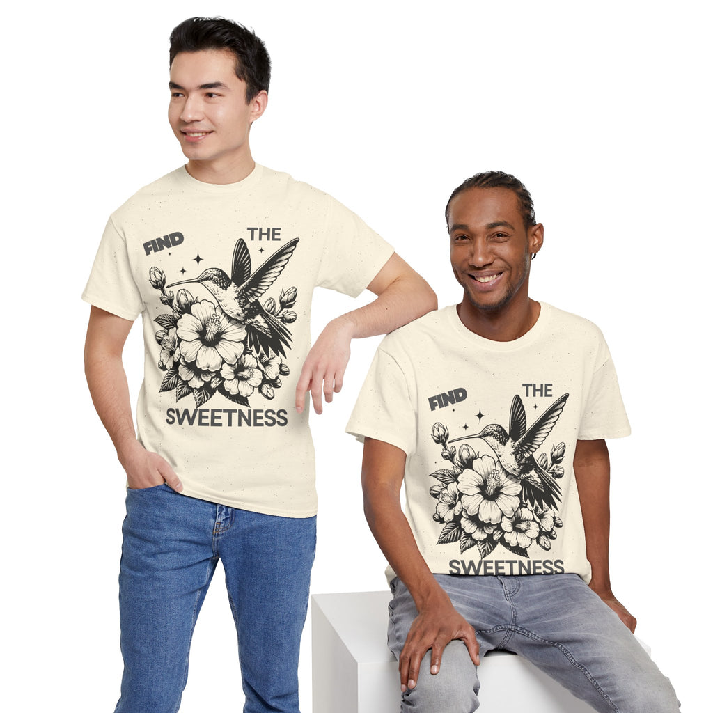 Find The Sweetness Tee — Floral Hummingbird Graphic T-Shirt