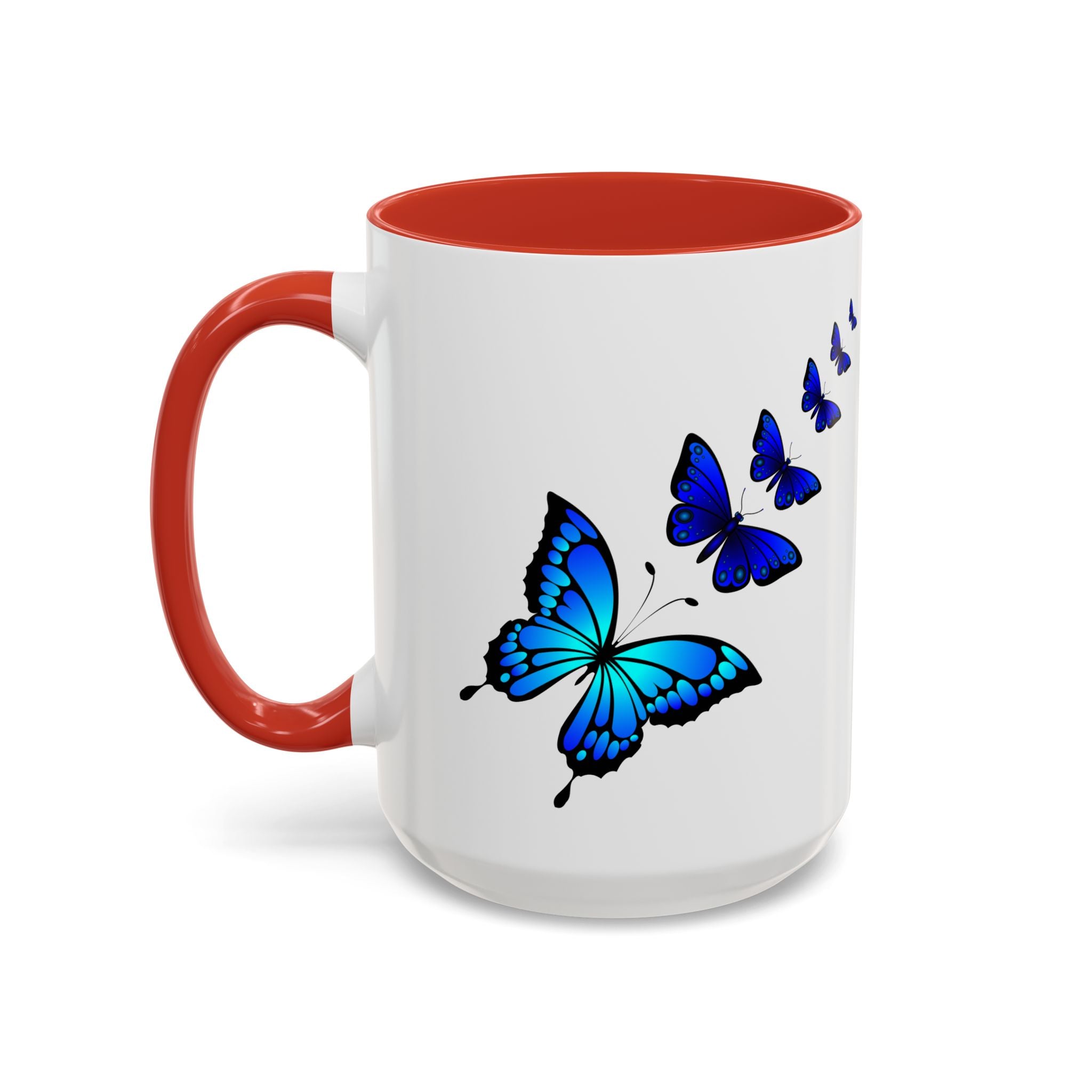 Butterfly Accent Coffee Mug | Colorful Butterfly Design | Perfect Gift for Nature Lovers | Home & Office Decor | 11oz & 15oz