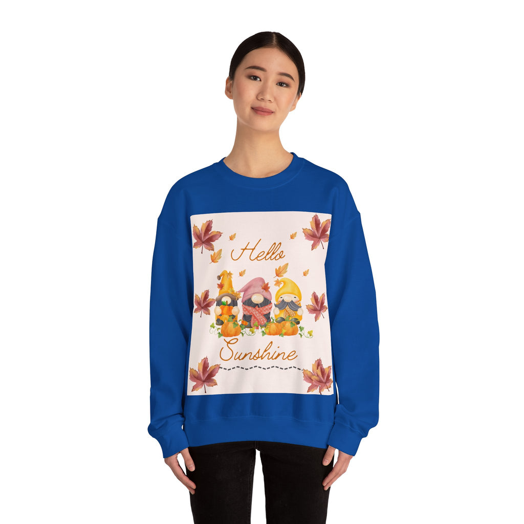 Hello Sunshine Fall Crewneck Sweatshirt, Cozy Autumn Apparel, Unisex Sweatshirt, Perfect for Thanksgiving, Gift for Nature Lovers
