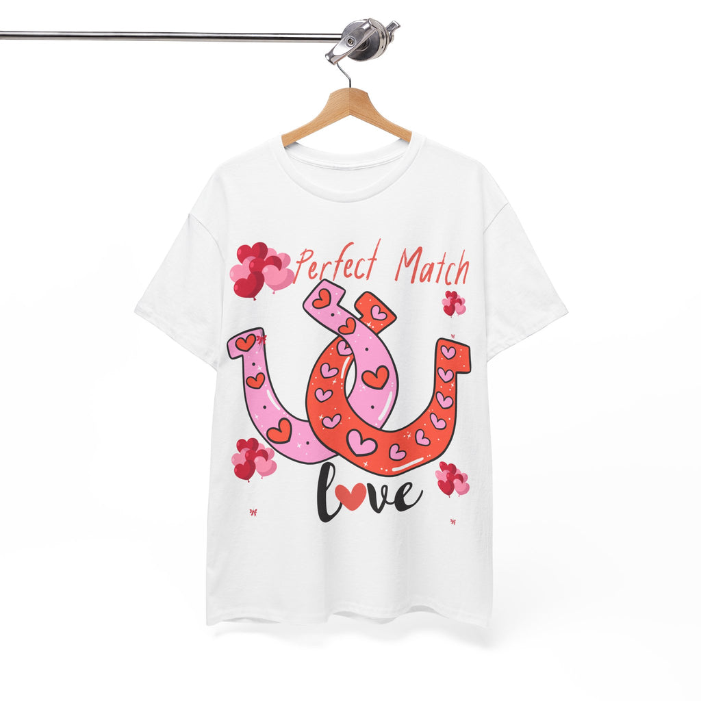 Perfect Match Love T-Shirt — Cute Horseshoe Valentine Tee