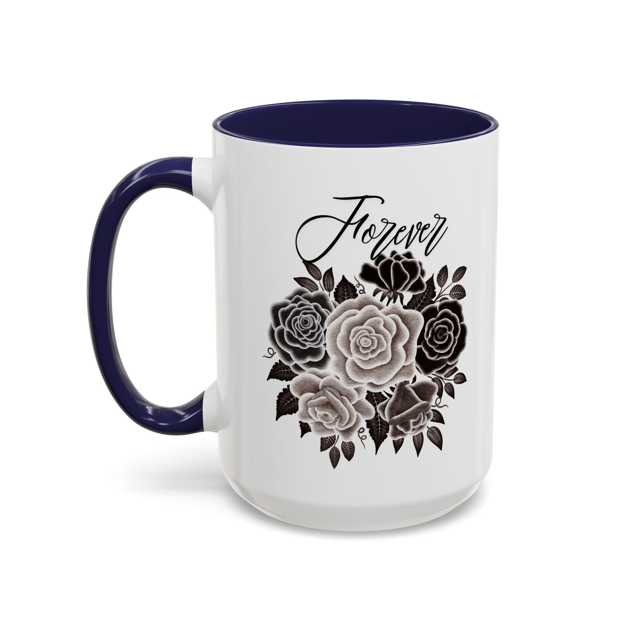 Elegant Floral Accent Coffee Mug for Coffee Lovers, Gift for Her, Home Decor, Valentine's Day, Birthday