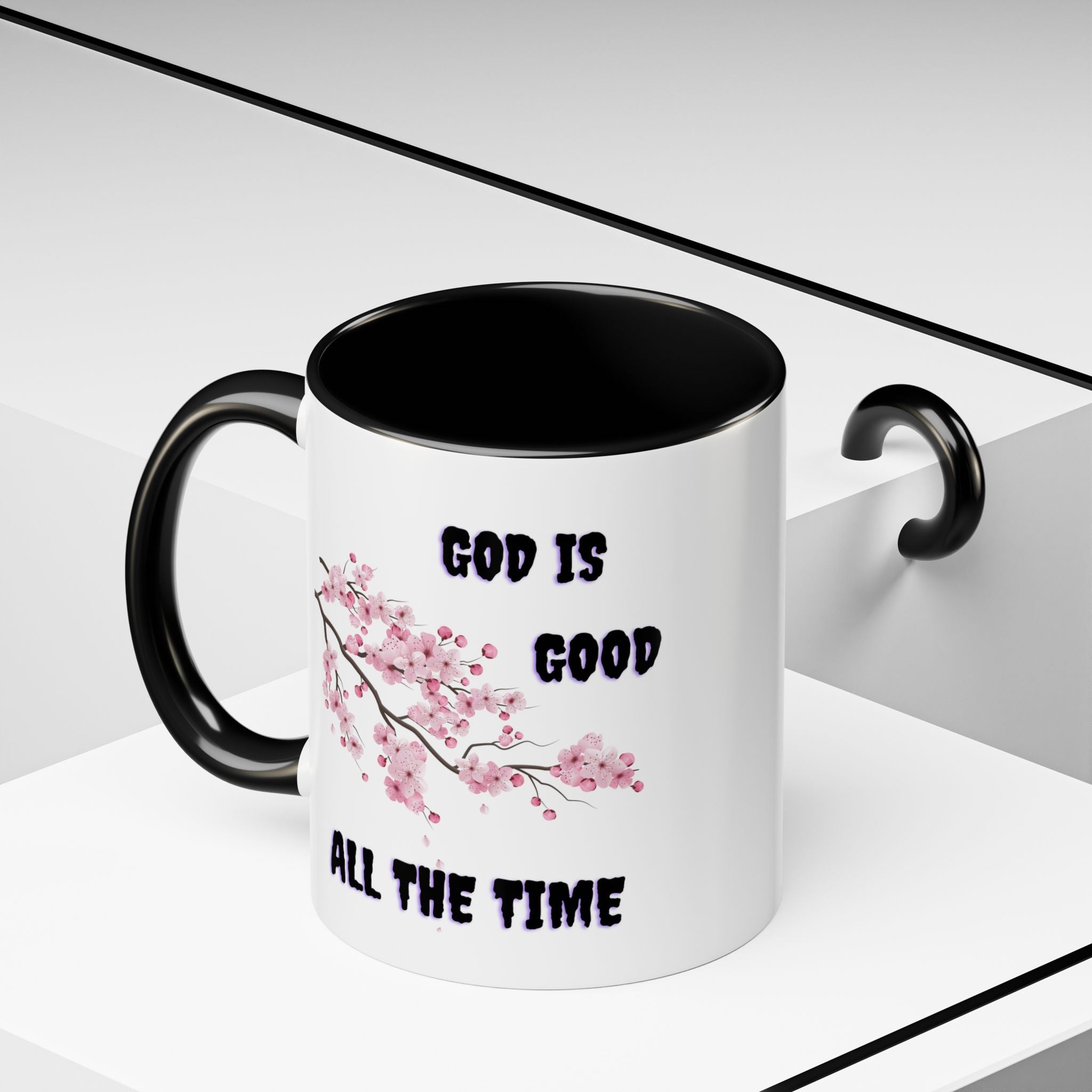 Inspirational Coffee Mug - God is Good, Floral Design, Gift for Faith Friends, Perfect for Mother's Day, Church Gatherings, Daily Motivation