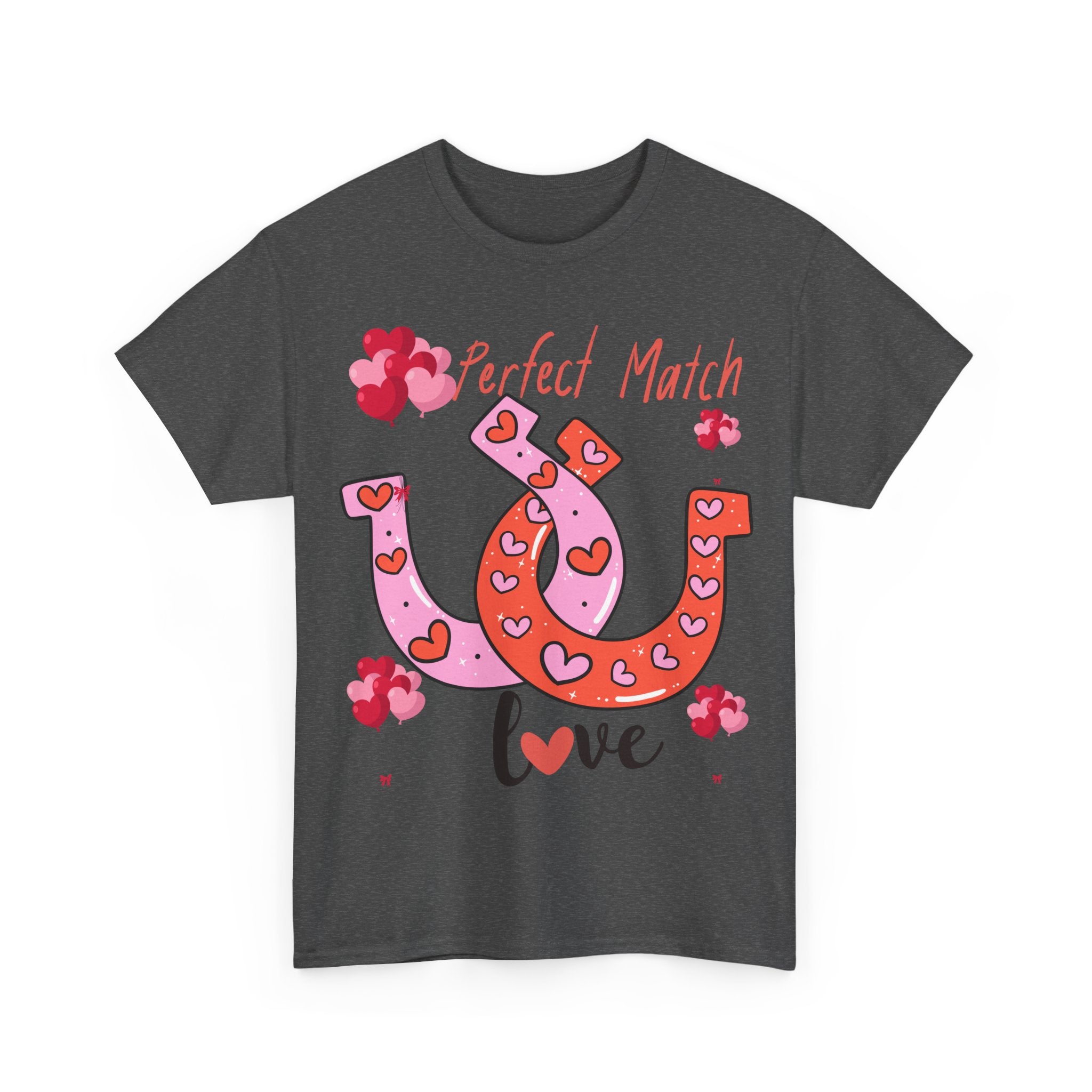 Perfect Match Love T-Shirt — Cute Horseshoe Valentine Tee