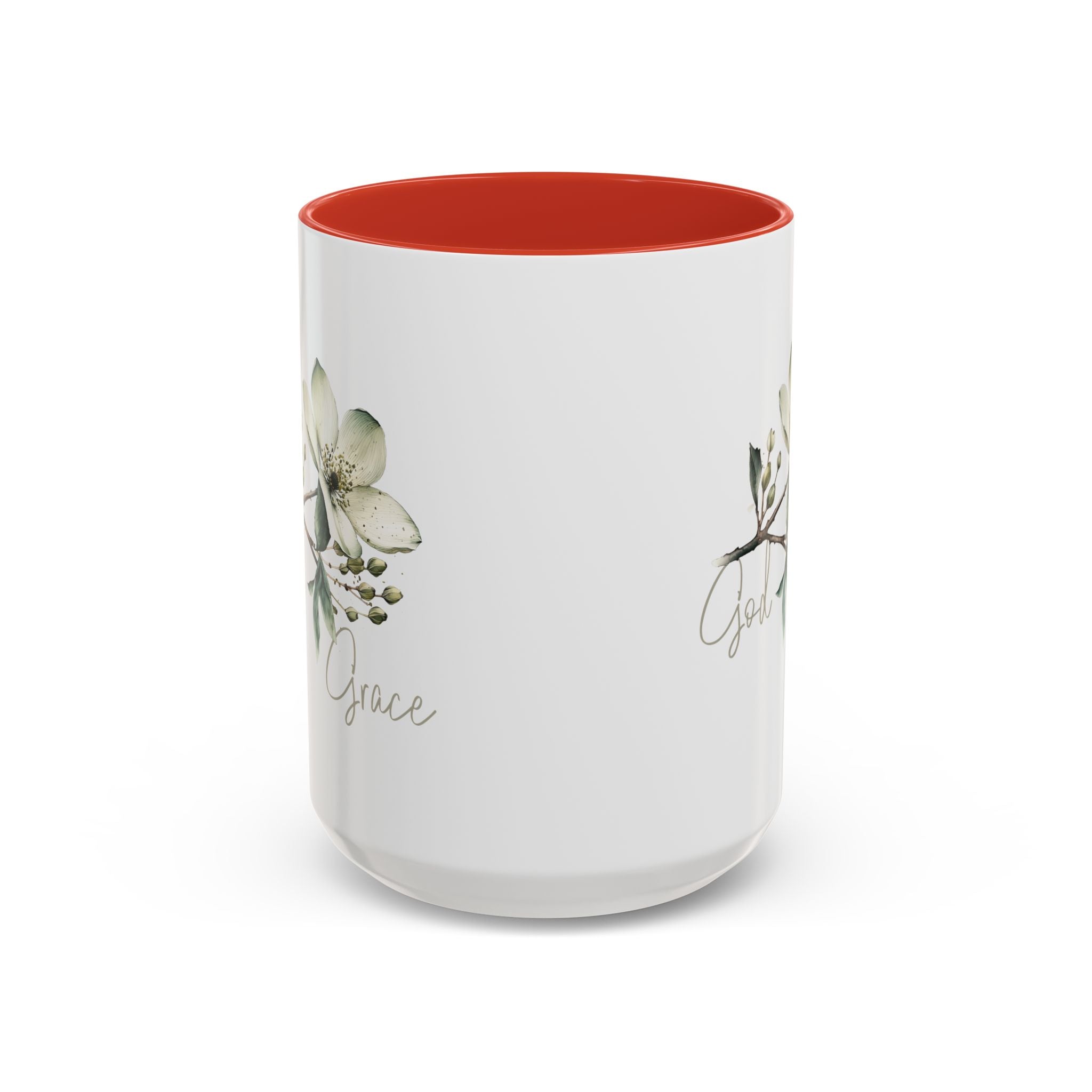 Floral Accent Coffee Mug | God Grace Gift, Nature-Inspired Tea Cup, Inspirational Drinkware for Home, Office, Mother's Day