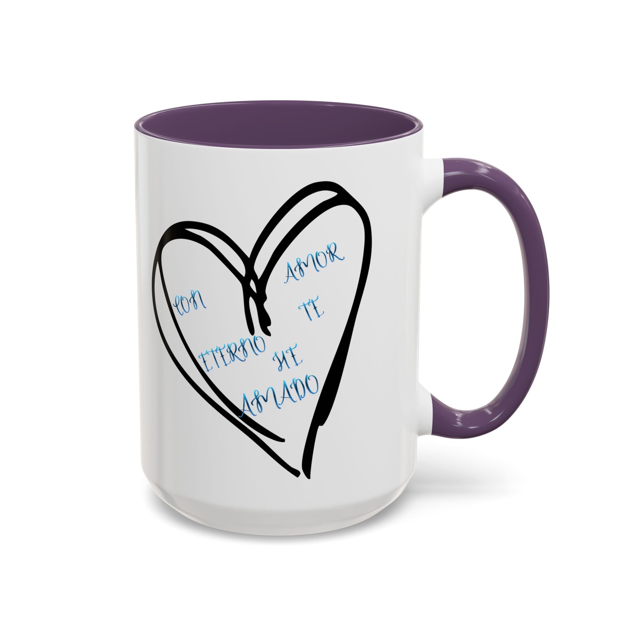 Coffee Mug - Hand-Drawn Heart with Spanish 'Por Amor Te He Amado' Accent