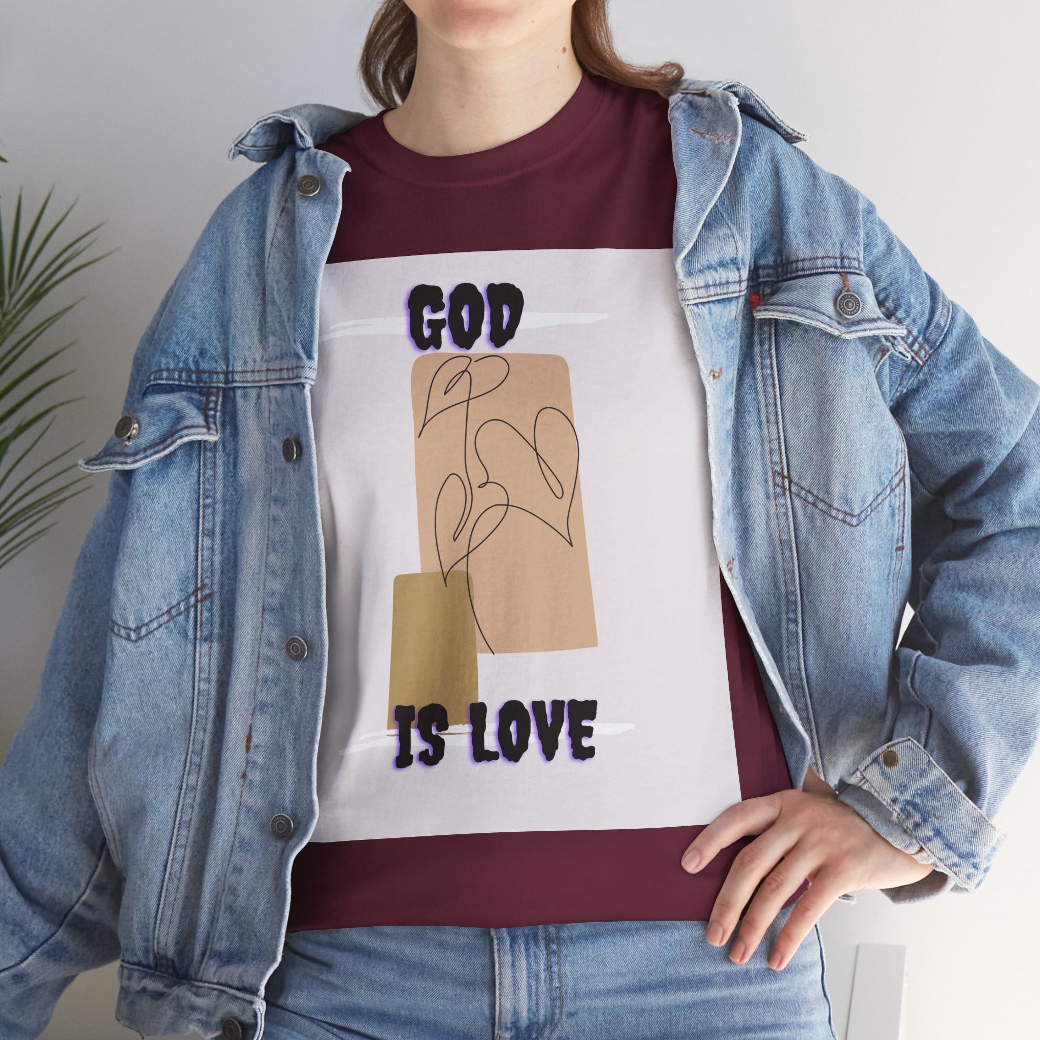 God Is Love Unisex Heavy Cotton Tee, Inspirational T-Shirt, Faith-Based Apparel, Christian Gift, Everyday Wear