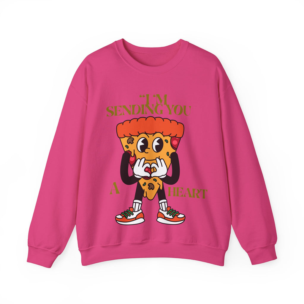 Pizza Love Crewneck Sweatshirt - Cute Gift for Foodies, Valentine's Day Apparel, Casual Comfort, Unisex Sweatshirt, Fun Pizza Design