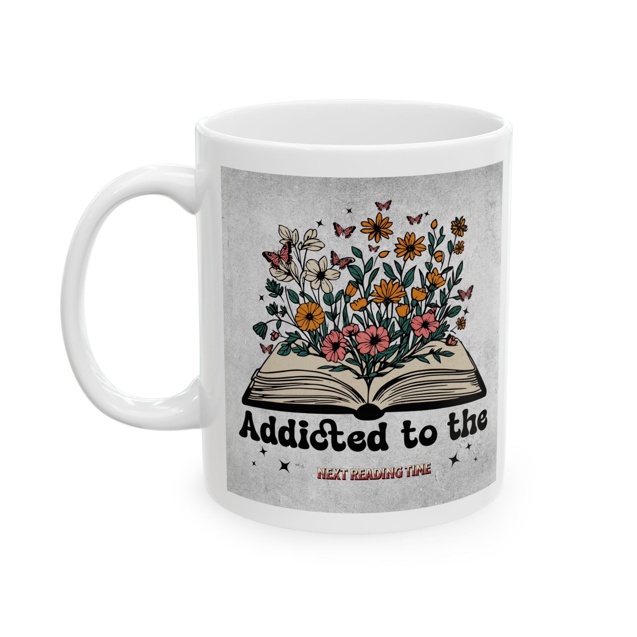 Literary Floral Ceramic Mug | Book Lover Gift, Coffee Cup, Reading Mug, Floral Decor, Literary Gift