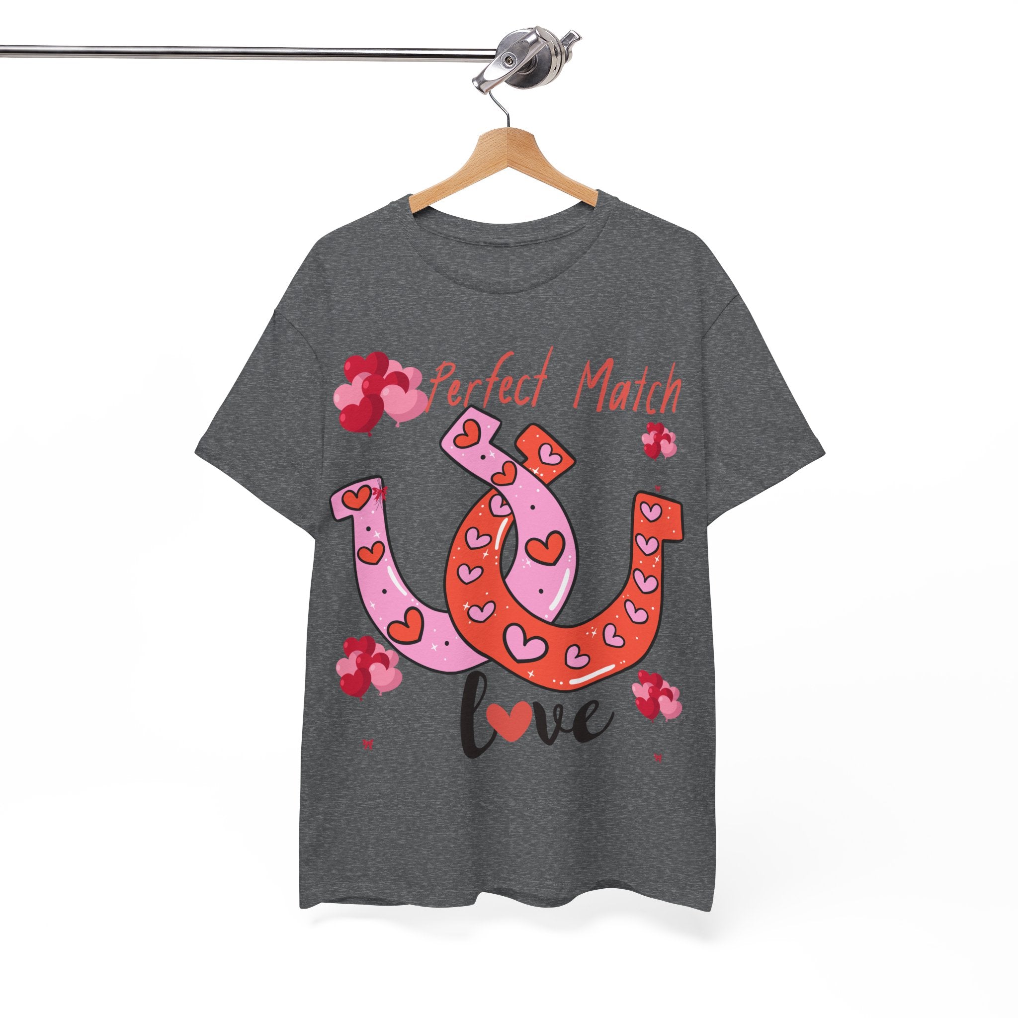 Perfect Match Love T-Shirt — Cute Horseshoe Valentine Tee