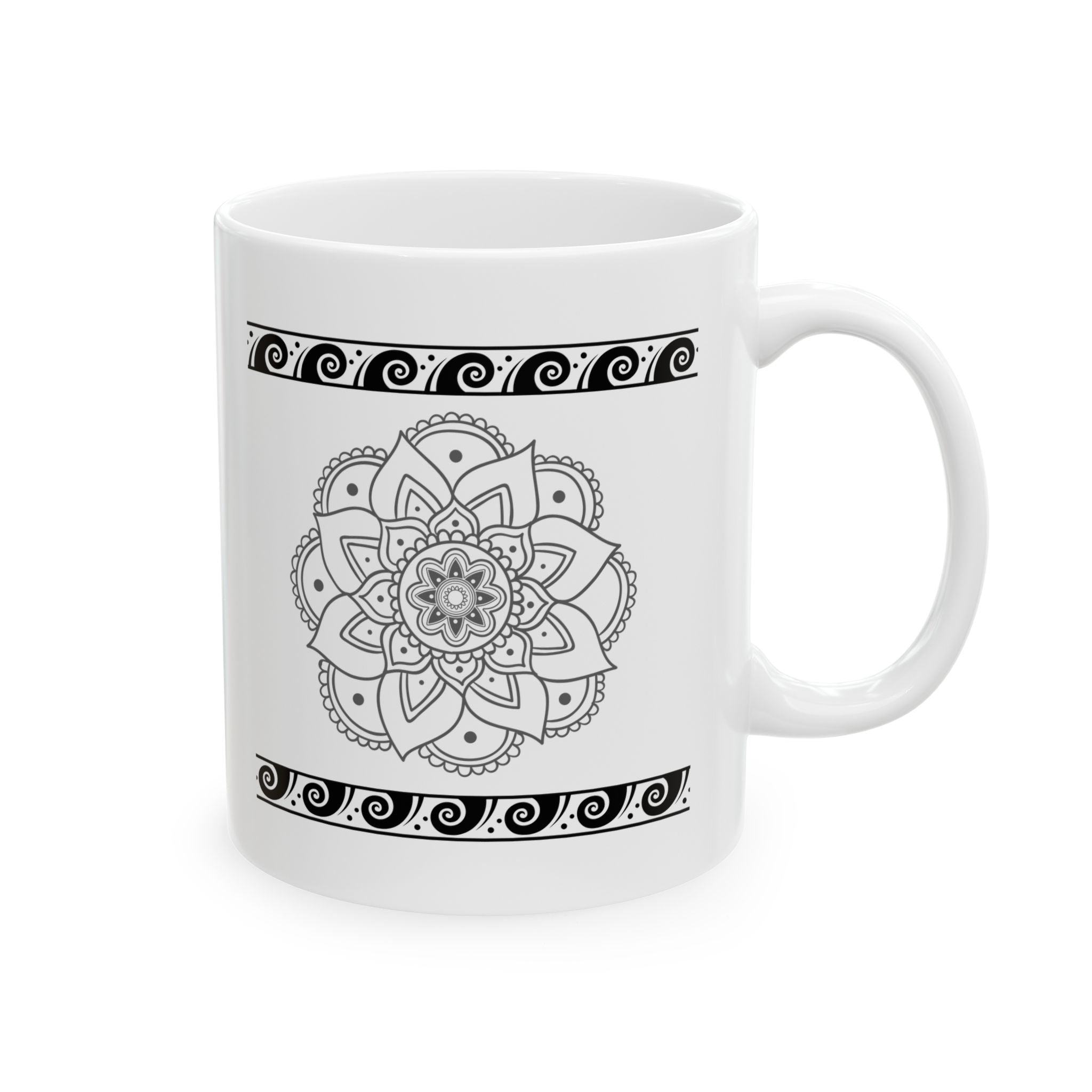 Elegant Mandala Ceramic Mug - Black and White Design, Perfect for Coffee Lovers, Gift for Tea Enthusiasts, Home or Office Decor, [...]