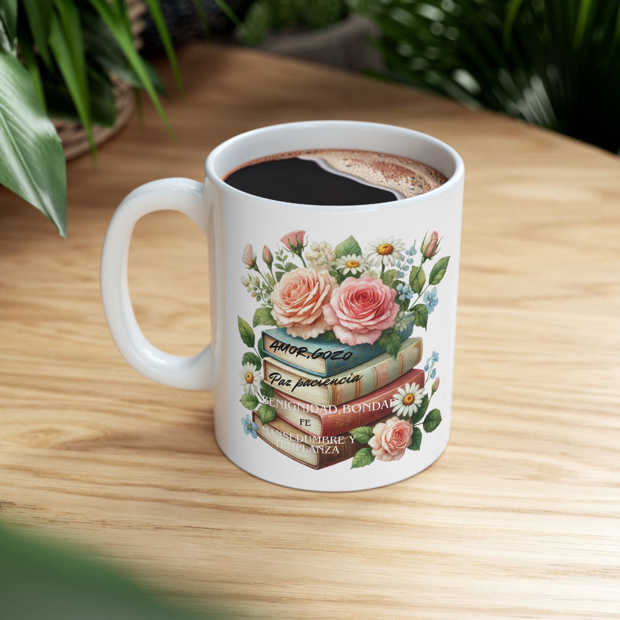 Floral Book Lovers Ceramic Mug - Perfect Gift for Readers, Tea/Coffee Lovers, Home Decor, Office Essentials, Bookish Accessories