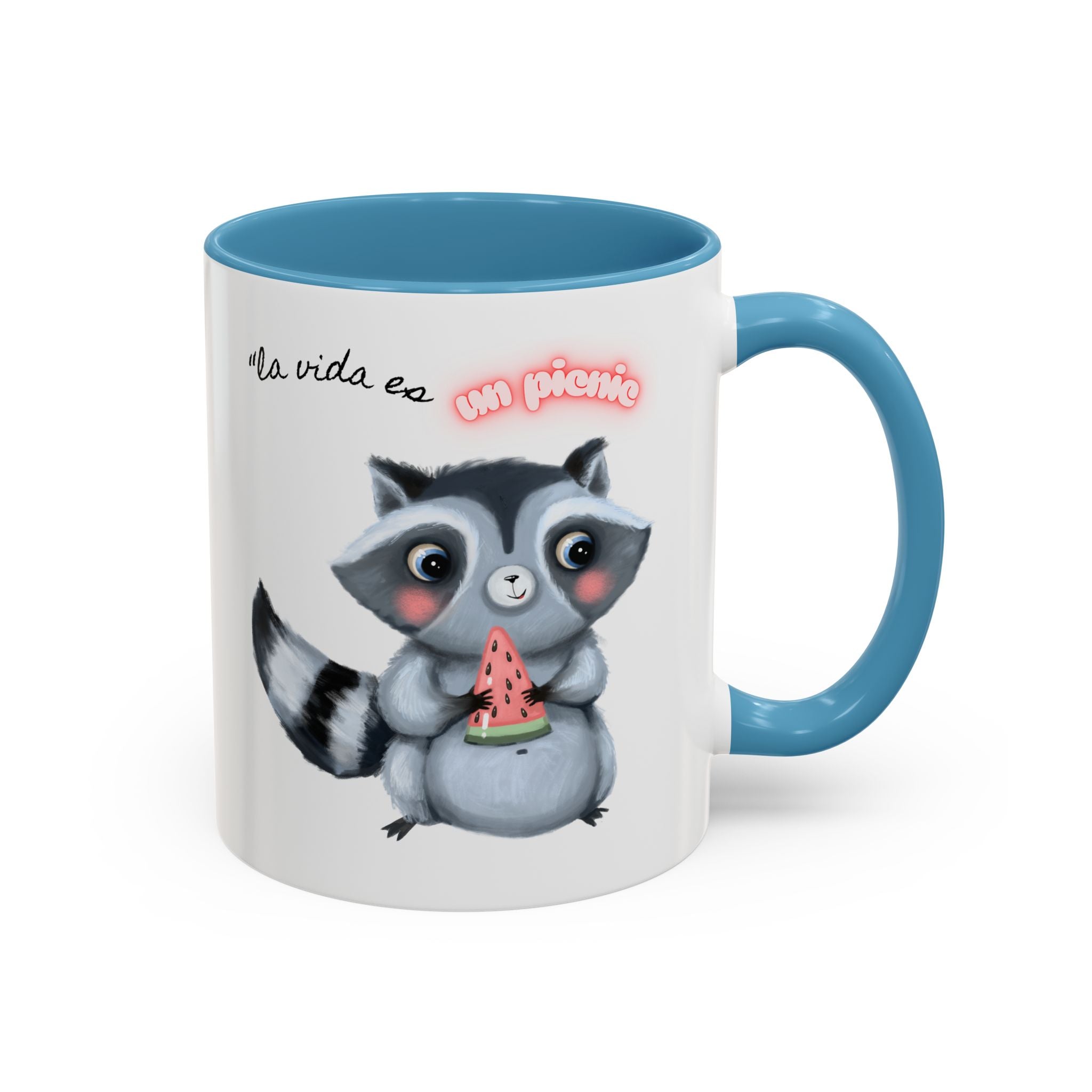 Raccoon-Themed Accent Coffee Mug | Cute Animal Mug for Home, Gift for Coffee Lovers, Nature Lovers, Birthday, Celebrate Life