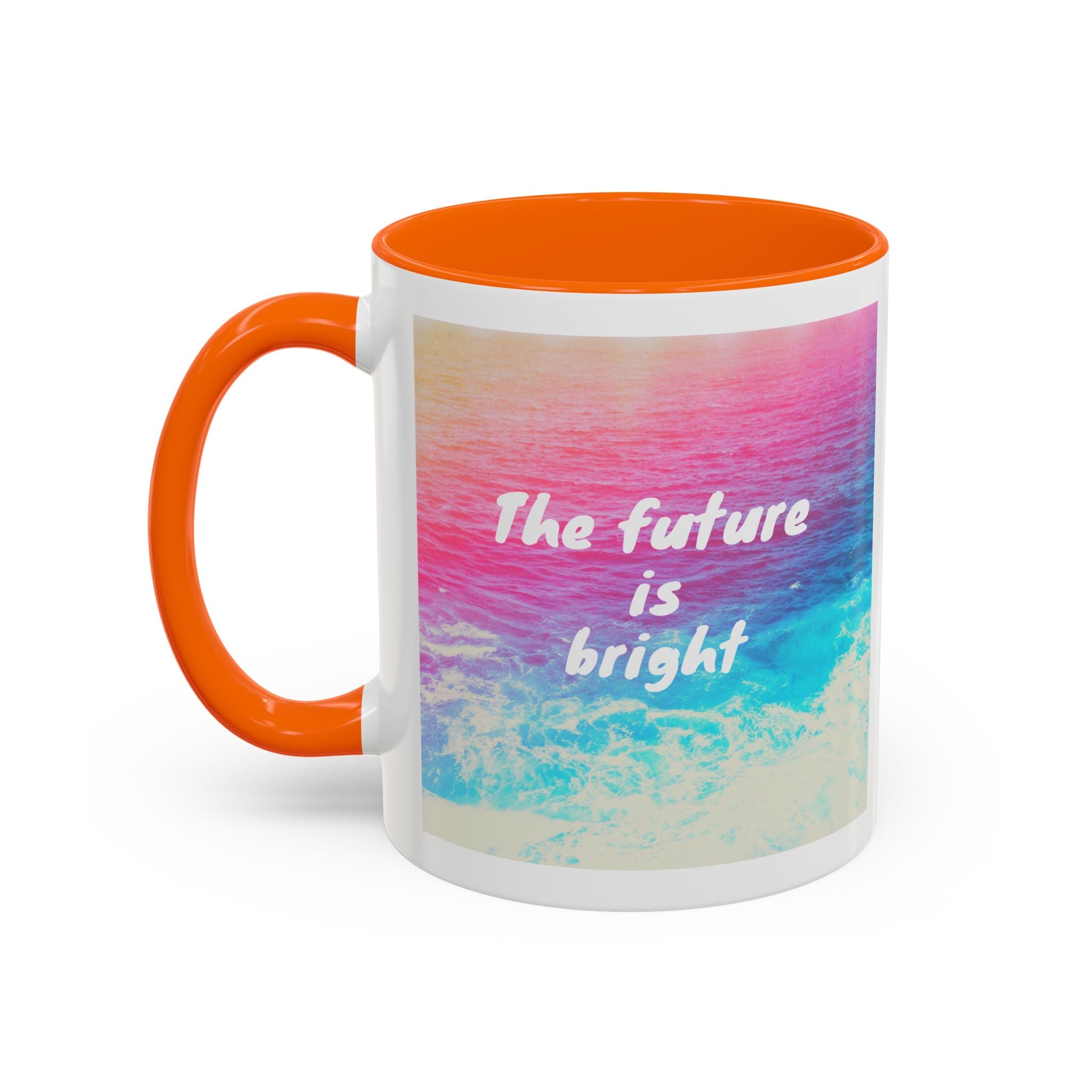 Ocean Background Future Is Bright Accent Coffee Mug (11, 15oz)