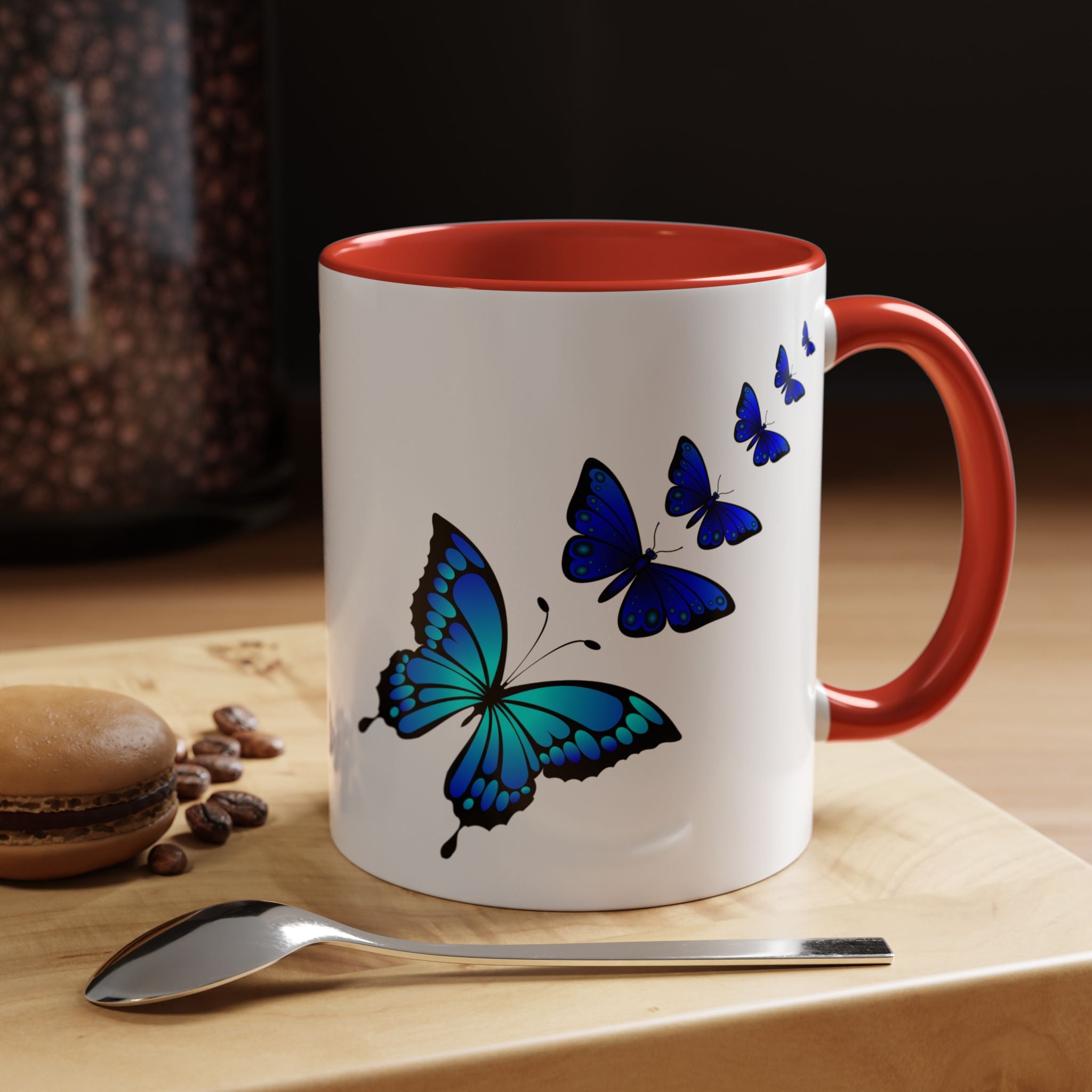 Butterfly Accent Coffee Mug | Colorful Butterfly Design | Perfect Gift for Nature Lovers | Home & Office Decor | 11oz & 15oz