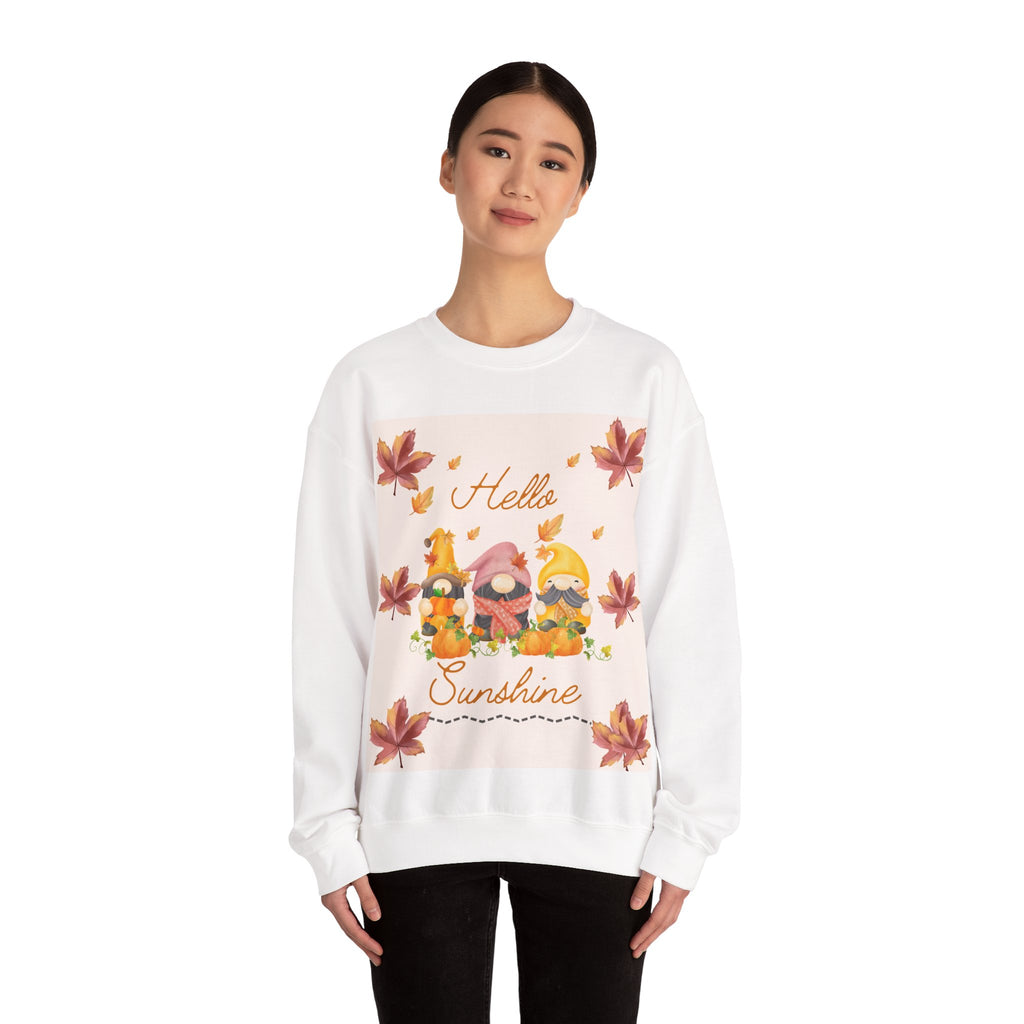 Hello Sunshine Fall Crewneck Sweatshirt, Cozy Autumn Apparel, Unisex Sweatshirt, Perfect for Thanksgiving, Gift for Nature Lovers