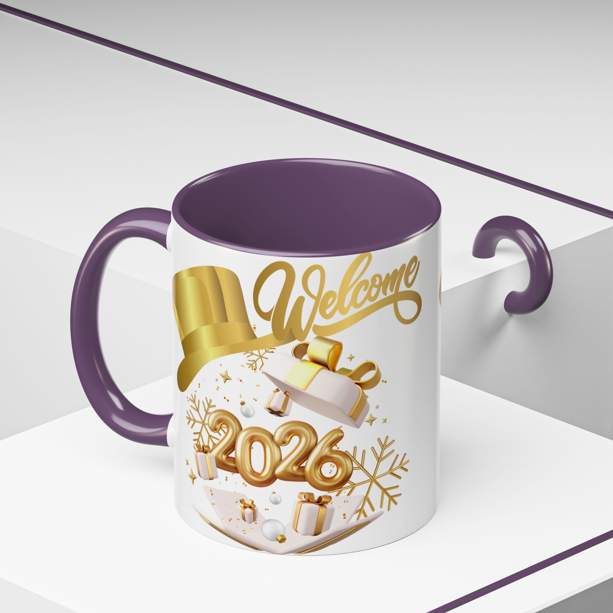 2026 New Year Coffee Mug — "Welcome 2026" Gold Celebration Accent Mug