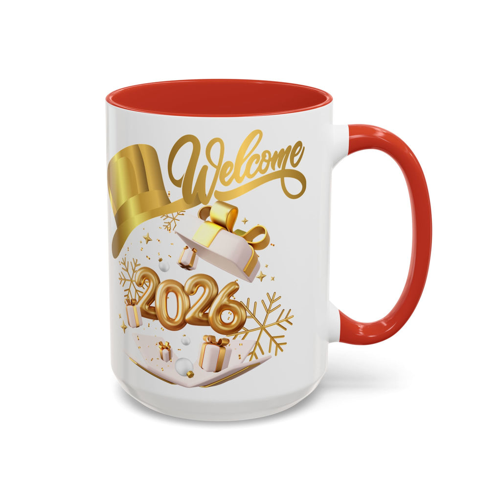 2026 New Year Coffee Mug — "Welcome 2026" Gold Celebration Accent Mug